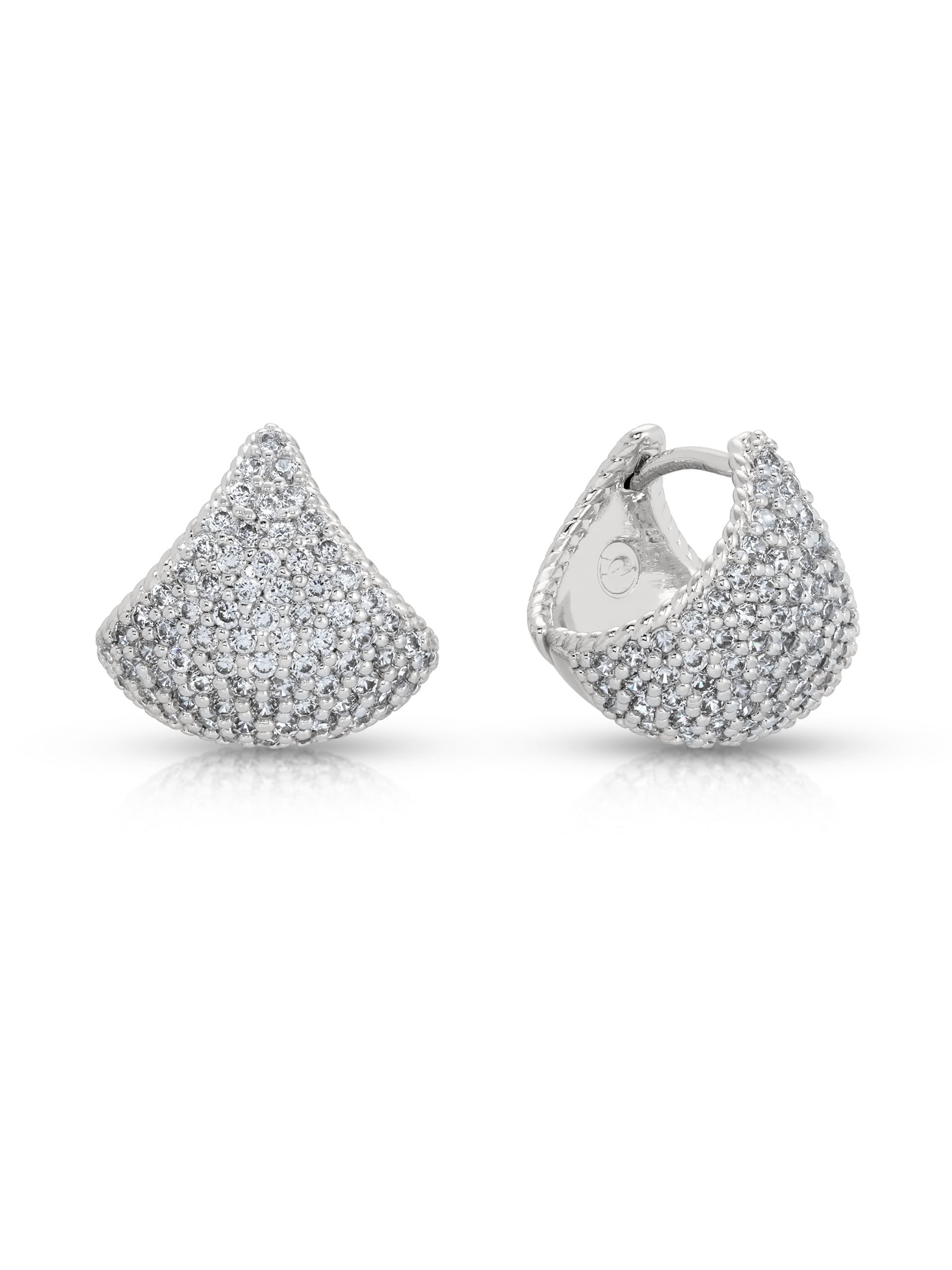 Pavé Encrusted Huggie Hoop Earrings for Women - 14K Gold Plated Cubic Zirconia Huggie Hoops - Perfect for Everyday Wear, Parties & Special Occasions