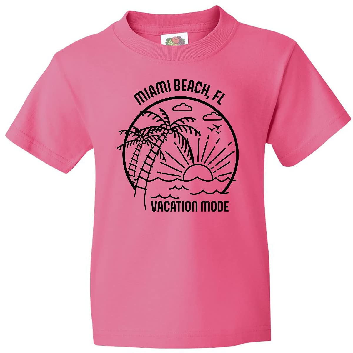 Inktastic Summer Vacation Mode Miami Beach Florida Youth T-Shirt - Fun Florida Travel Tee for Kids & Teens - Beach Vacation, Family Trips & Summer Adventures