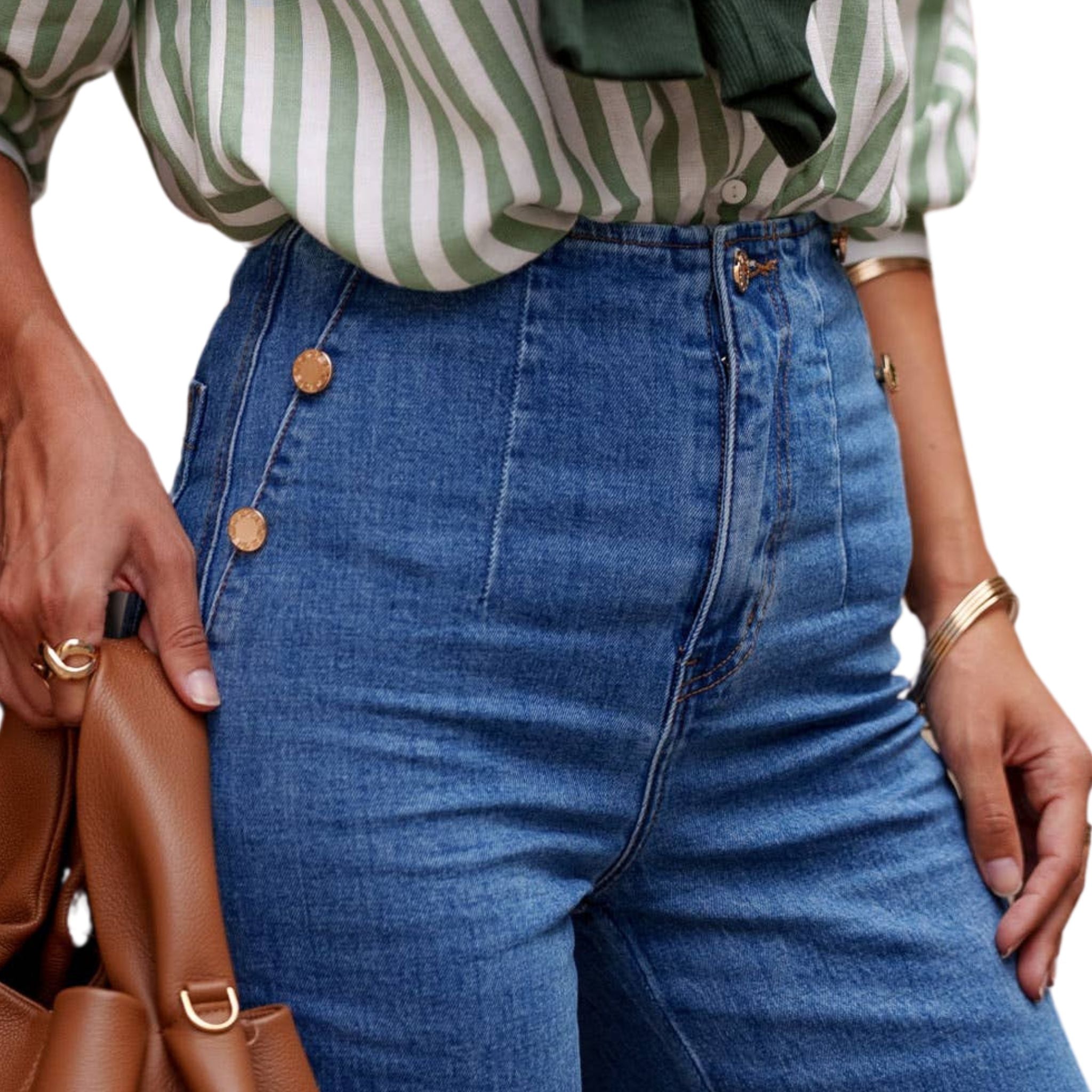 Stylish Wide Leg Venise Jeans - Medium Wash Denim for Women | Perfect for Casual Outings & Boho Chic Looks