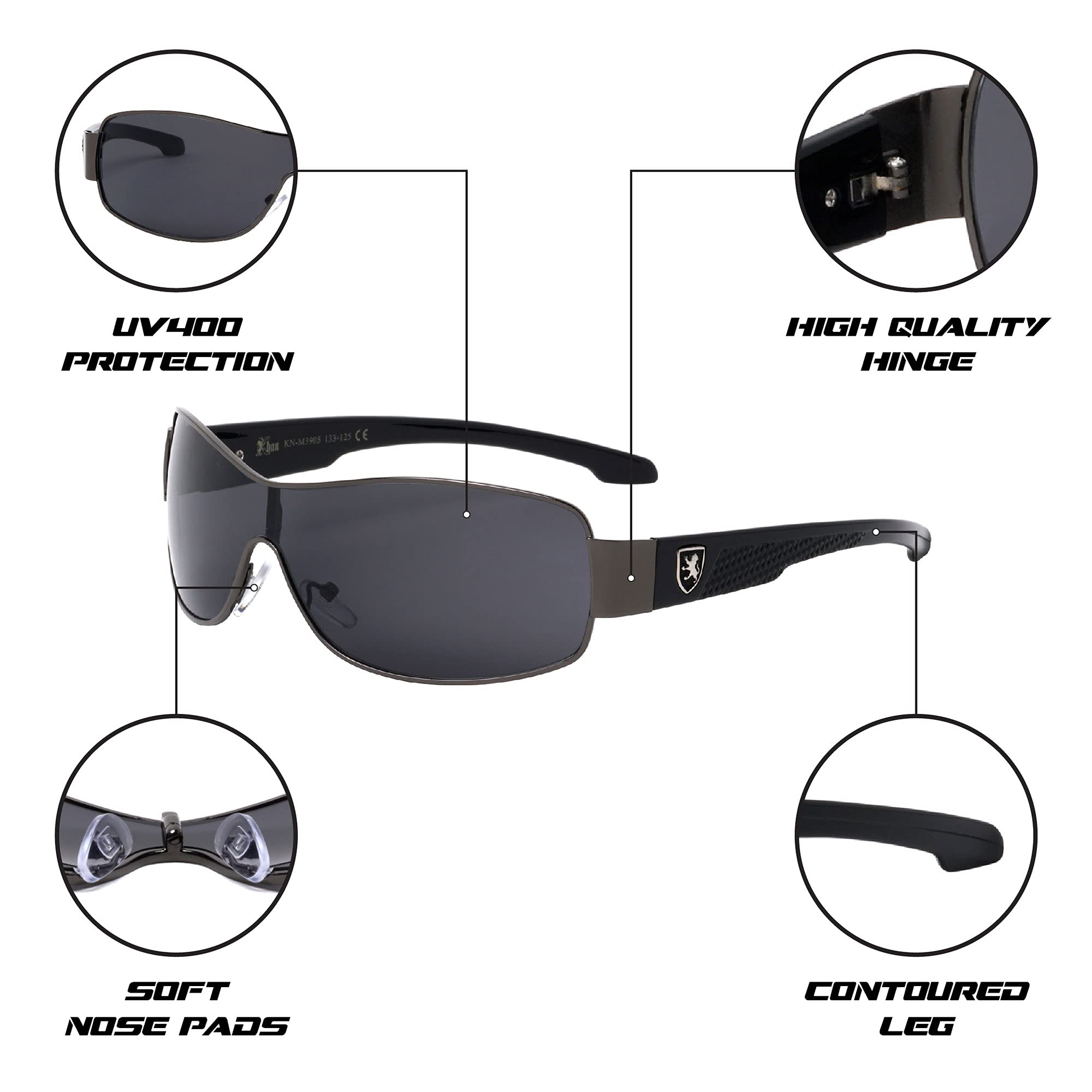 One Piece Shield Sports Sunglasses - UV Protection, Lightweight & Durable for Running, Cycling, Hiking & Outdoor Activities