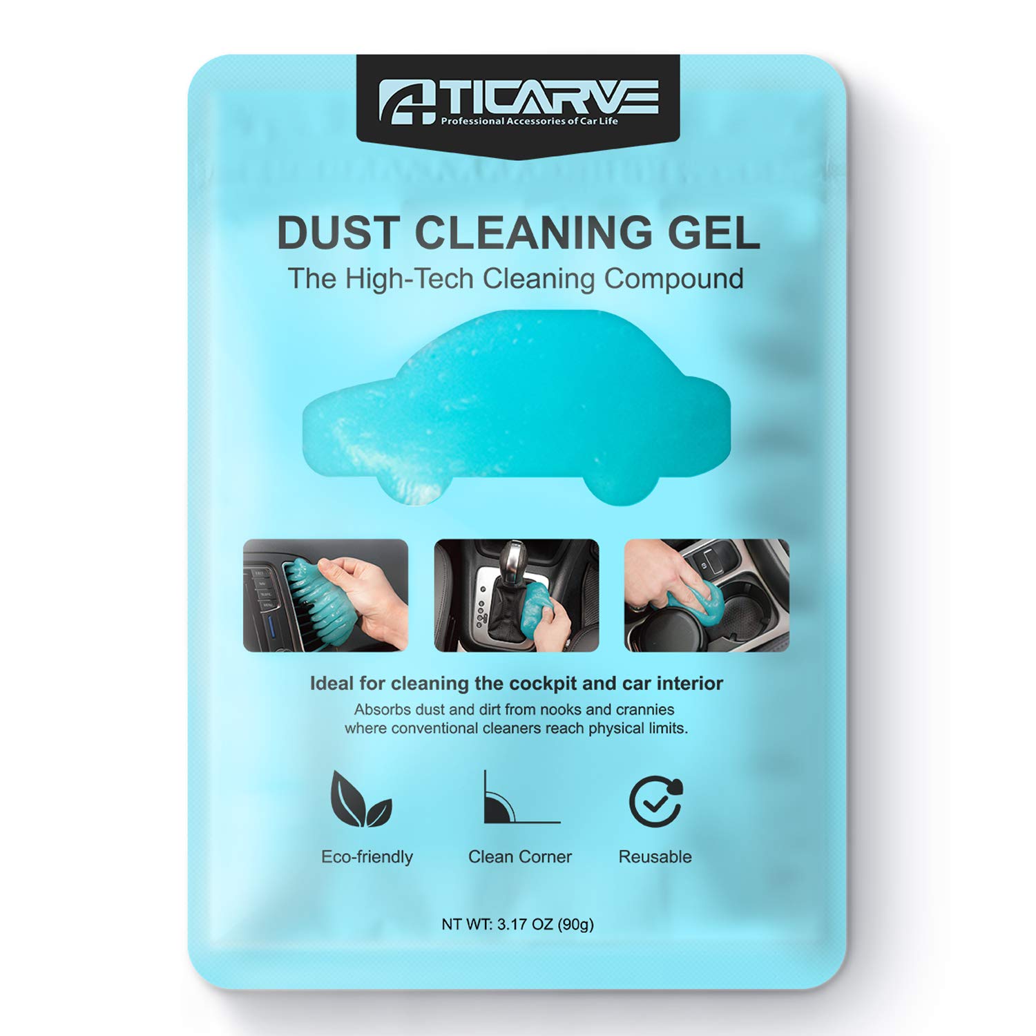 Premium Car Cleaning Gel Putty - Auto Detailing Tools for Car Vents, Keyboard & Interior Dust Removal - Reusable Slime Mud for Deep Cleaning Cars, Electronics & Hard-to-Reach Areas (1 Pack) - Perfect for Car Detailing, Home & Office Cleaning