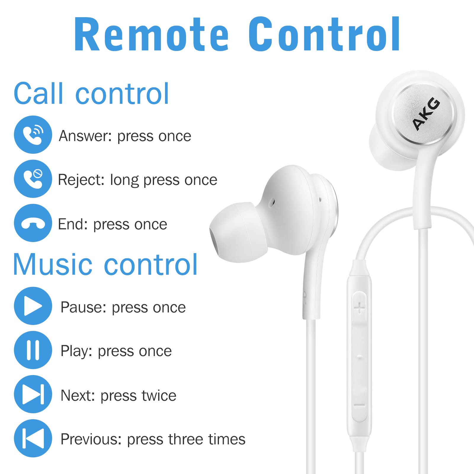 UrbanX OEM 2021 Type-C Stereo Headphones with Microphone - Braided Cable USB-C Earphones for vivo X80 Pro - White (US Version) | Perfect for Gaming, Music & Calls