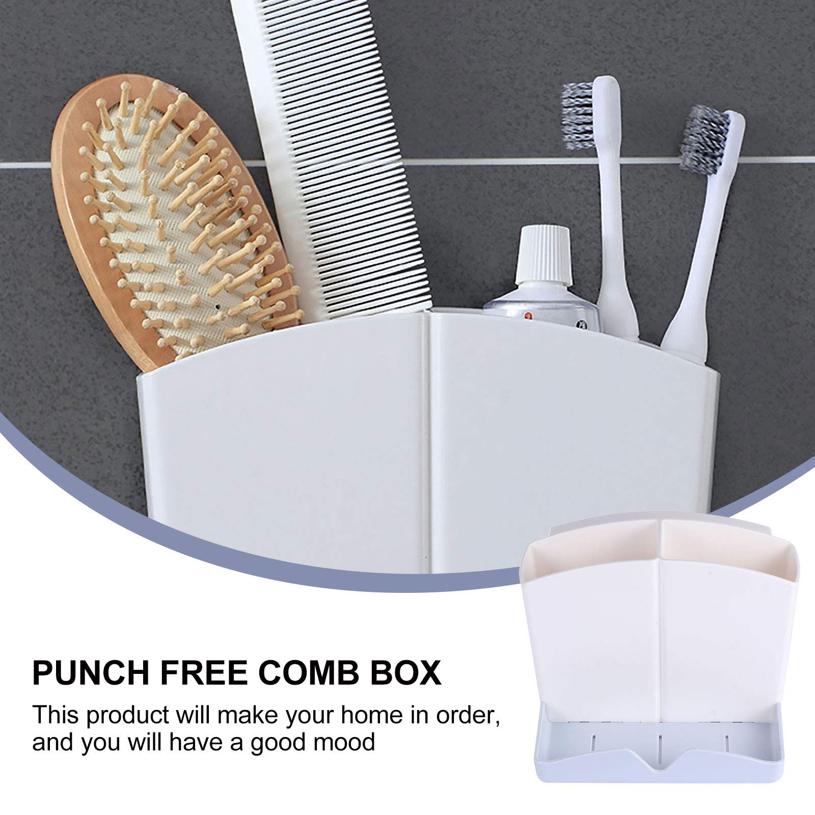 BESPORTBLE Bathroom Shelf Organizer - Wall Mounted Toothbrush & Toothpaste Holder - Space Saving Storage Rack for Bathroom, Toilet, Kitchen - Perfect for Small Spaces & Home Organization