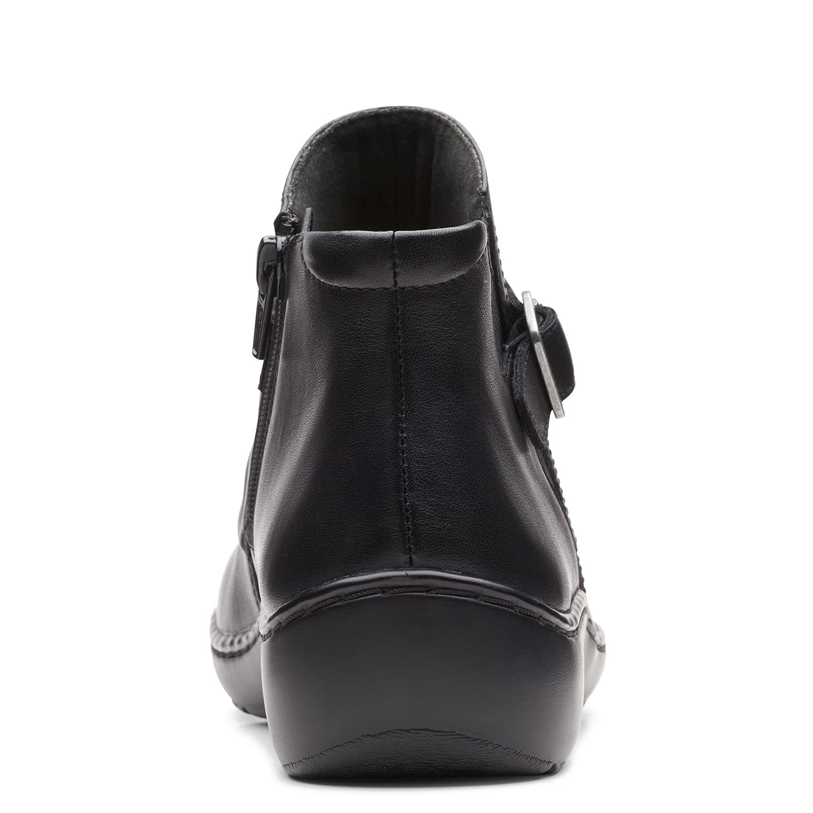 Clarks Women's Cora Rouched Ankle Boot - Comfortable & Stylish Leather Booties for Fall & Winter | Perfect for Office, Date Night & Casual Outfits