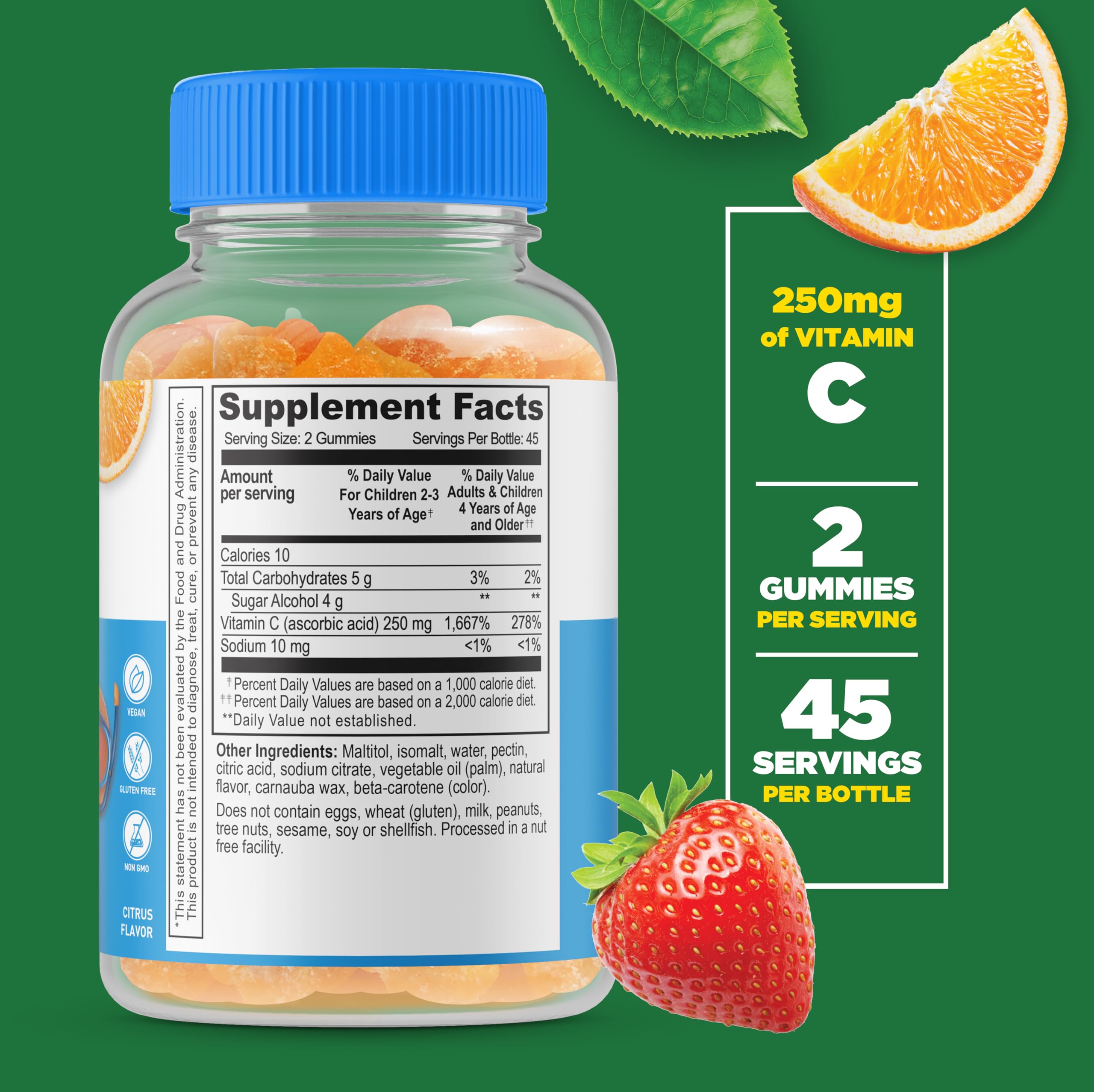 Lifeable Sugar Free Vitamin C Gummies for Kids – 250mg Natural Flavor Chewable Supplement – Vegetarian, GMO-Free Immune Support – 90 Count | Boost Immunity & Healthy Growth for Children | Perfect for School, Travel & Daily Wellness