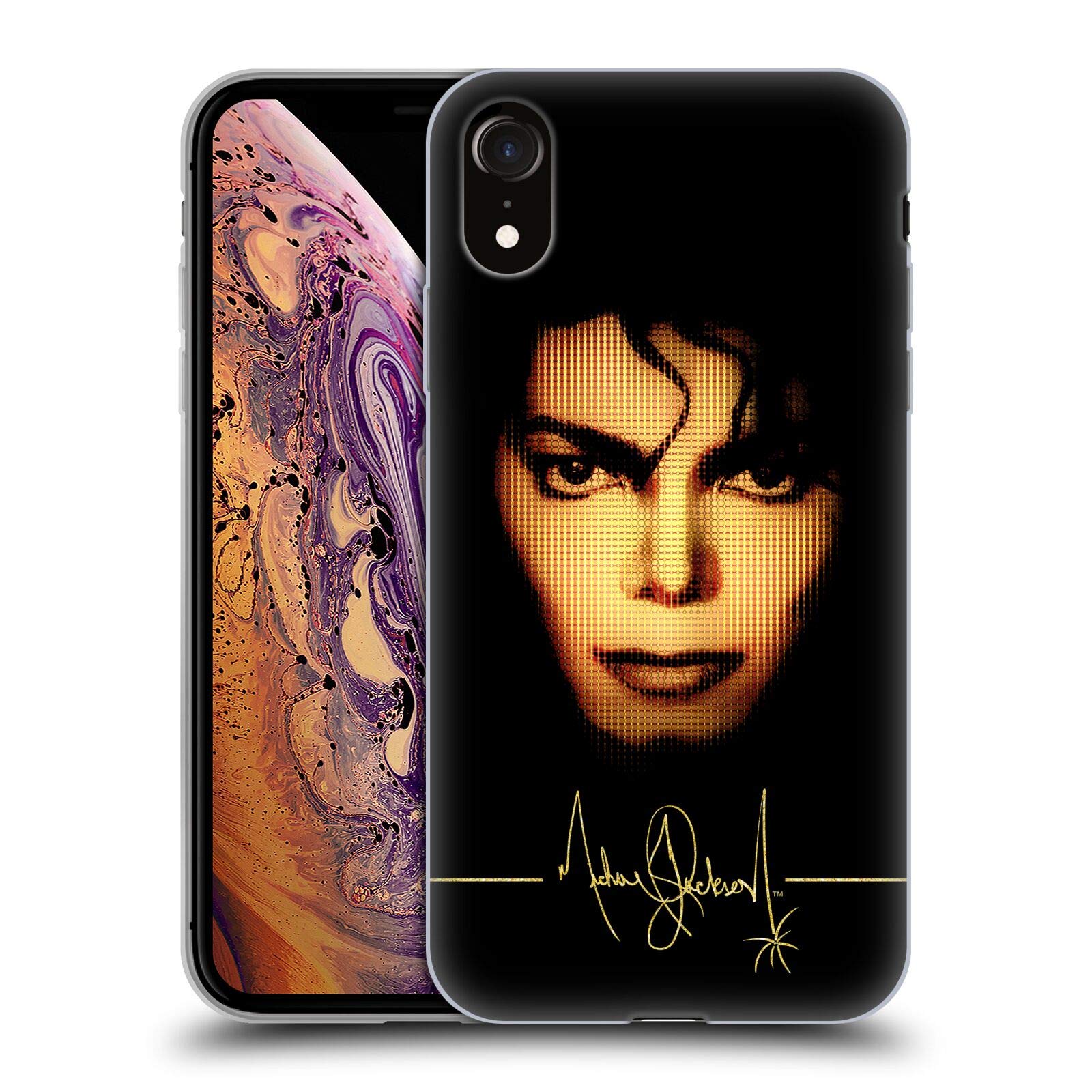 Officially Licensed Michael Jackson Portrait Soft Gel Case for iPhone XR - Premium Protective Cover with Key Art Design | Perfect for Music Fans & MJ Collectors (Compatible with Apple iPhone XR)