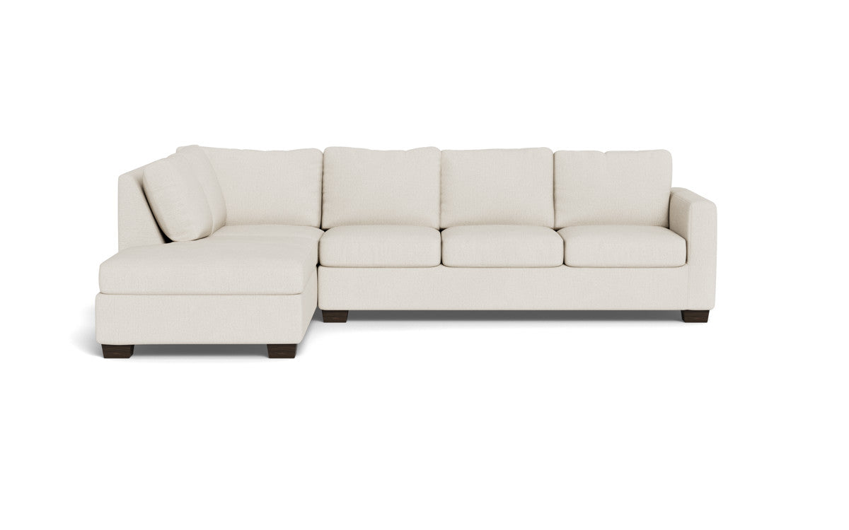 Track 121 Left Chaise Sleeper Sectional Sofa - Modern L-Shaped Convertible Couch with Pull-Out Bed for Living Room, Guest Room & Small Spaces