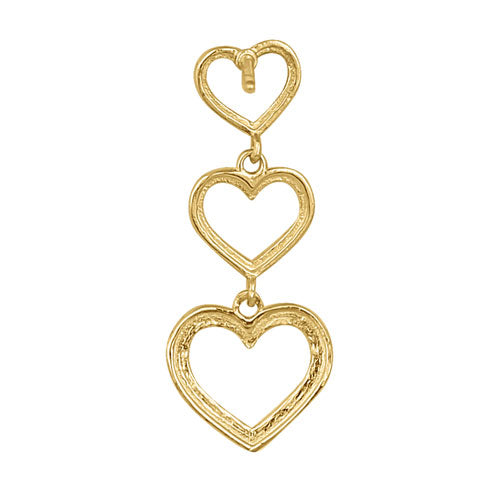 14K Yellow Gold Heart Dangle Earrings for Women - Elegant Valentine's Day Gift, Anniversary Present & Everyday Jewelry