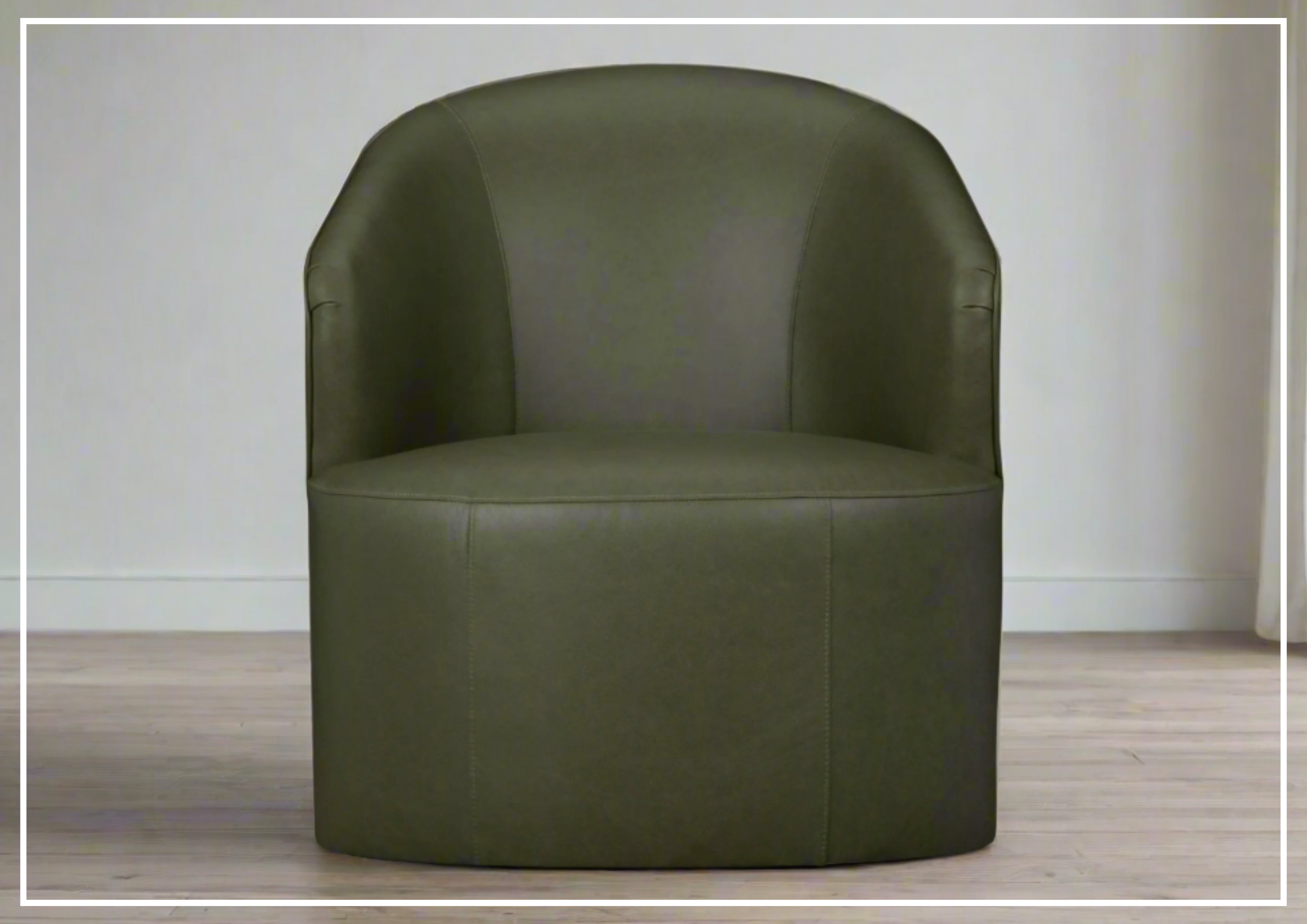Klaussner Luna Leather Swivel Chair - Green Recliner with UltraLuxe Cushion for Living Room, Office & Lounge Comfort