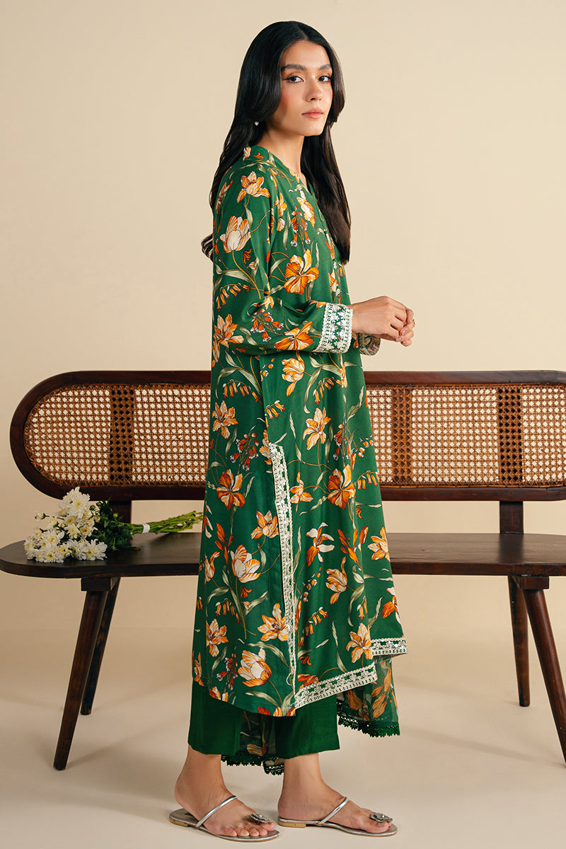 Green Sparkle 2-Piece Outfit (Shirt & Dupatta) - Elegant Indian Ethnic Wear for Festivals, Weddings & Special Occasions