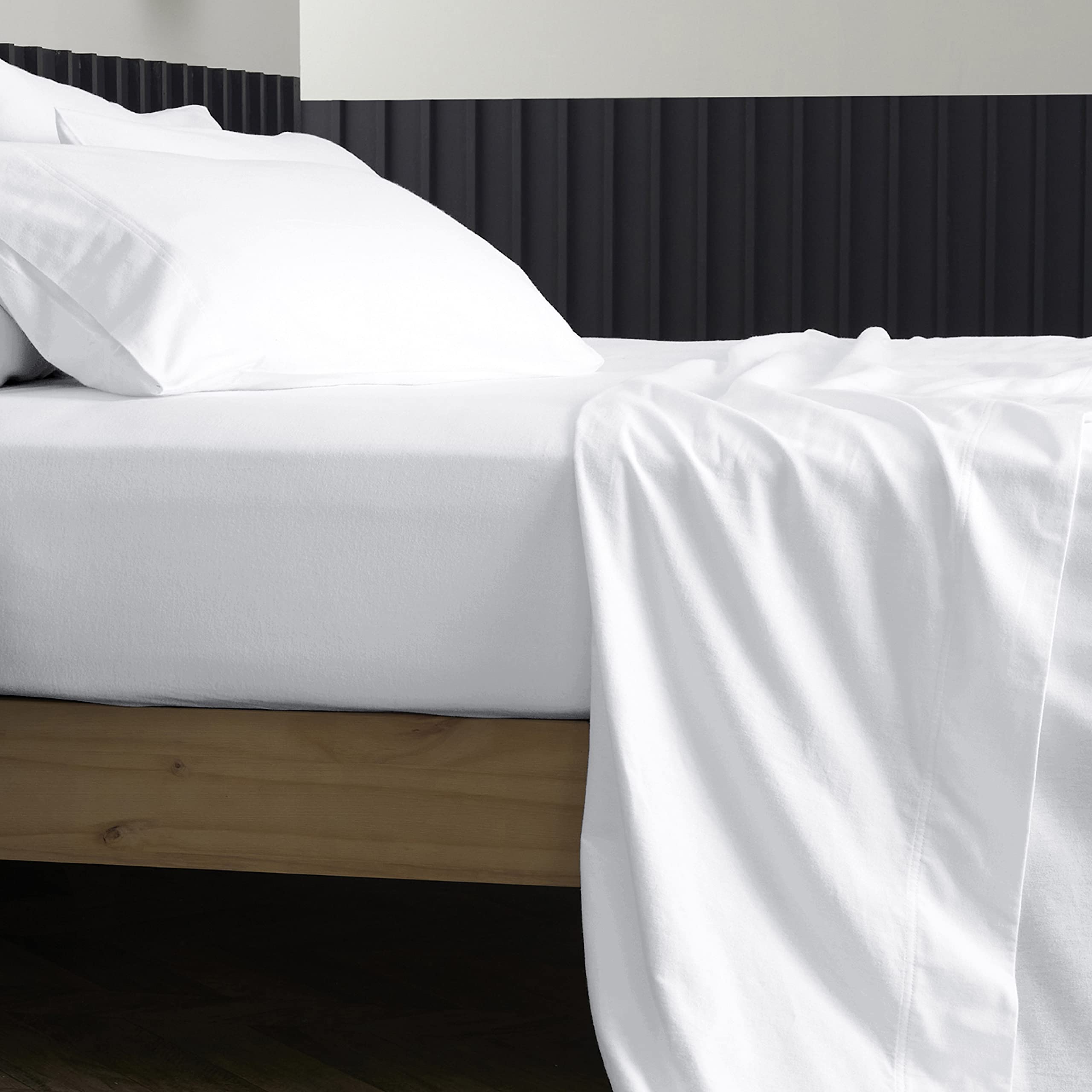 Premium 1000 Thread Count Twin XL Cotton Bed Sheet Set - 3 Piece Snow White Sateen Sheets with 15