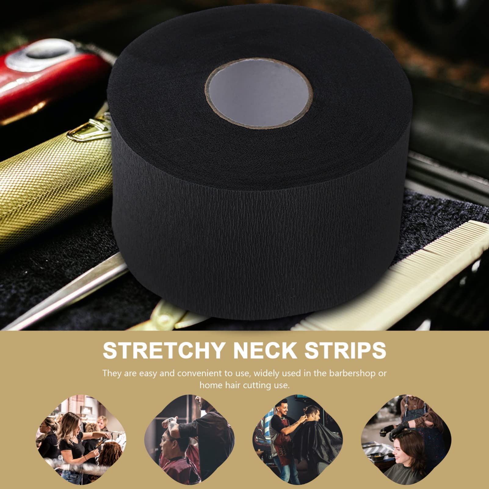 Healifty 4 Rolls Stretchy Hair Salon Scarf Paper - Barber & Hairdressing Accessories, Hair Styling Wrap & Neck Collar for Professional Salons & Home Use