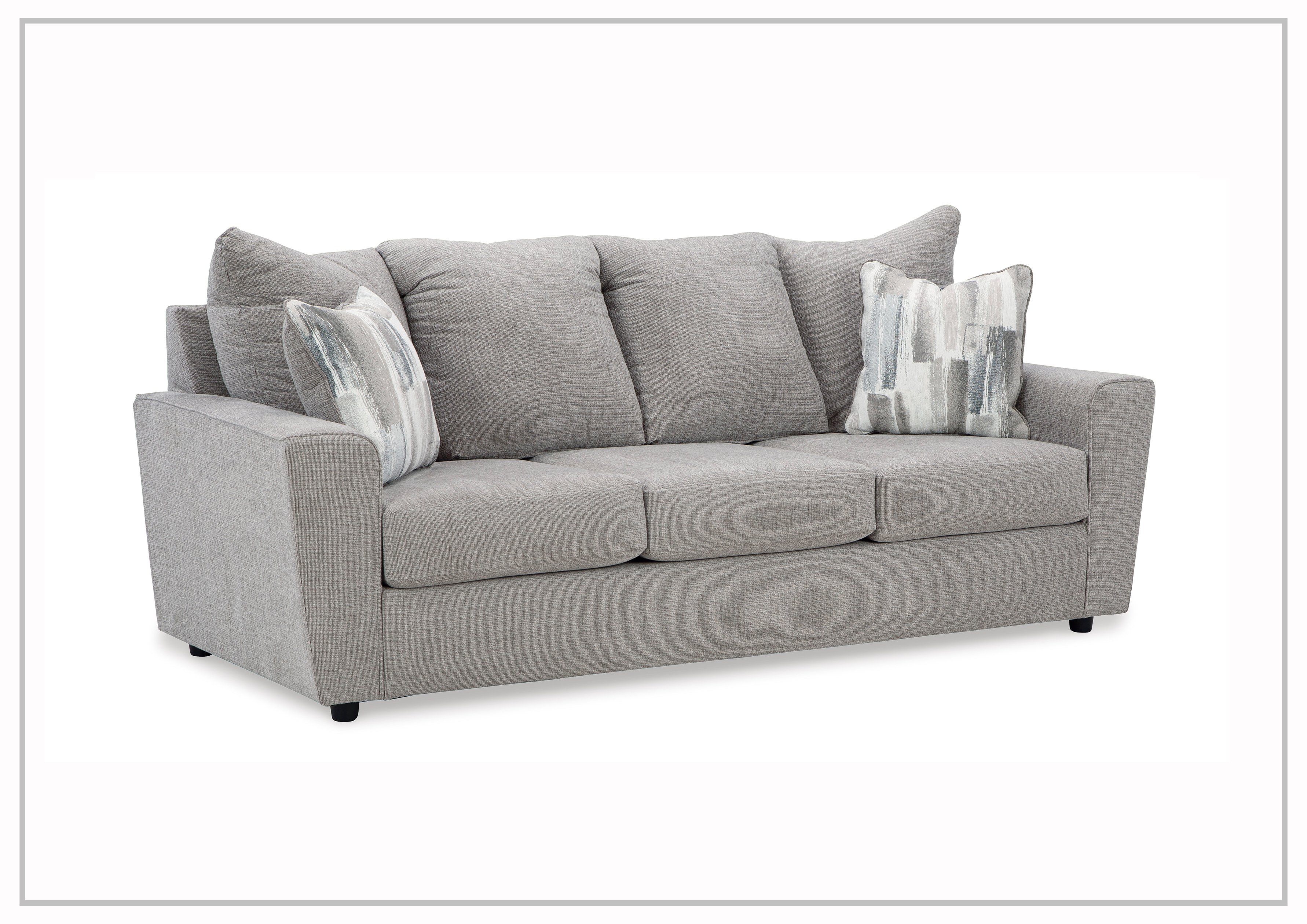 Gio Italia Silvano 3-Seater Fabric Sofa in Gray | Modern Living Room Furniture for Small Spaces & Apartments | Comfortable Couch for Relaxing & Entertaining