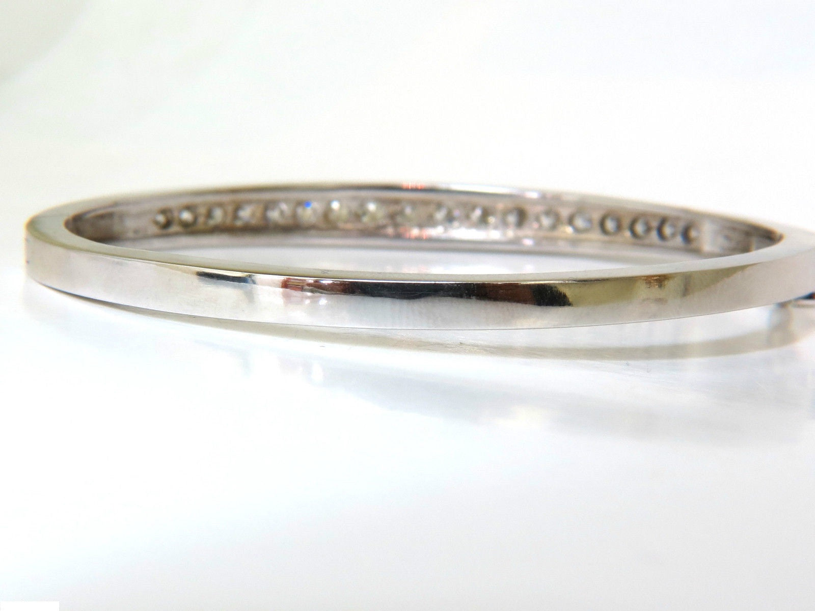 2.60CT Diamond Bangle Bracelet in 14KT Solid Gold with Button Lock (F/VS Clarity) - Elegant Jewelry for Weddings, Anniversaries & Special Occasions