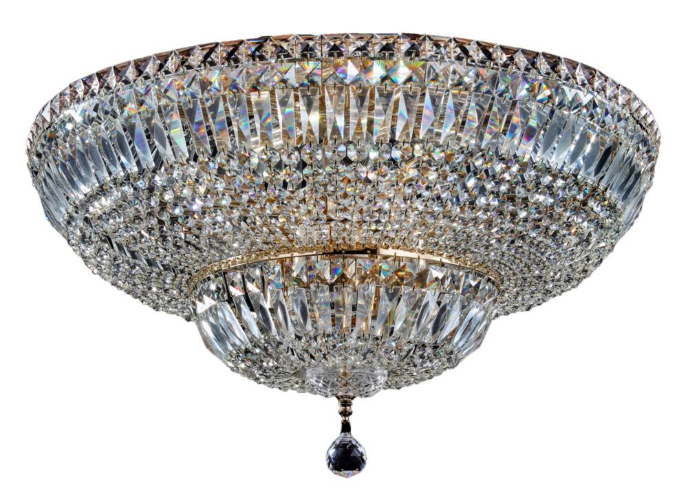 Basfor Crystal Ceiling Light Fixture - 16/12/3 Light Chandelier for Dining Room, Living Room & Bedroom - Elegant Modern Lighting for Home Decor