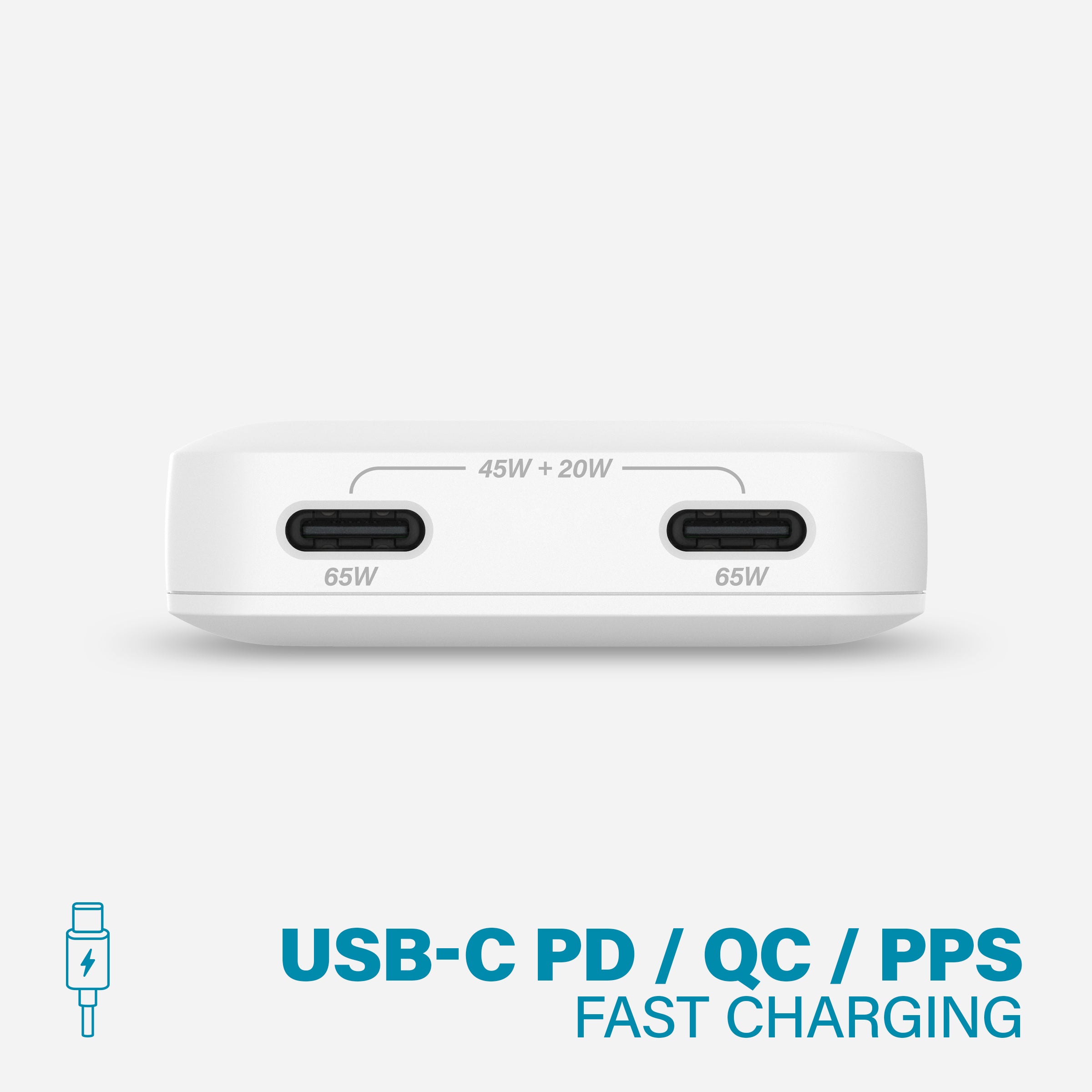 WALLY Ultra 65W Fast Wall Charger - Compact & Powerful USB-C PD Charger for iPhone 15/14/13, MacBook, iPad, Samsung Galaxy - Perfect for Travel, Office & Home Use