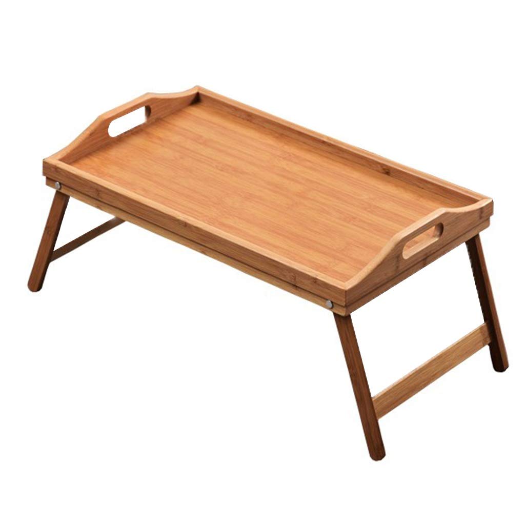 Portable Bamboo Bed Tray Table - Multi-Functional Breakfast Tray, Laptop Stand & Snack Tray (Wood Color, 50x30x24cm) - Perfect for Breakfast in Bed, Home Office & Drawing