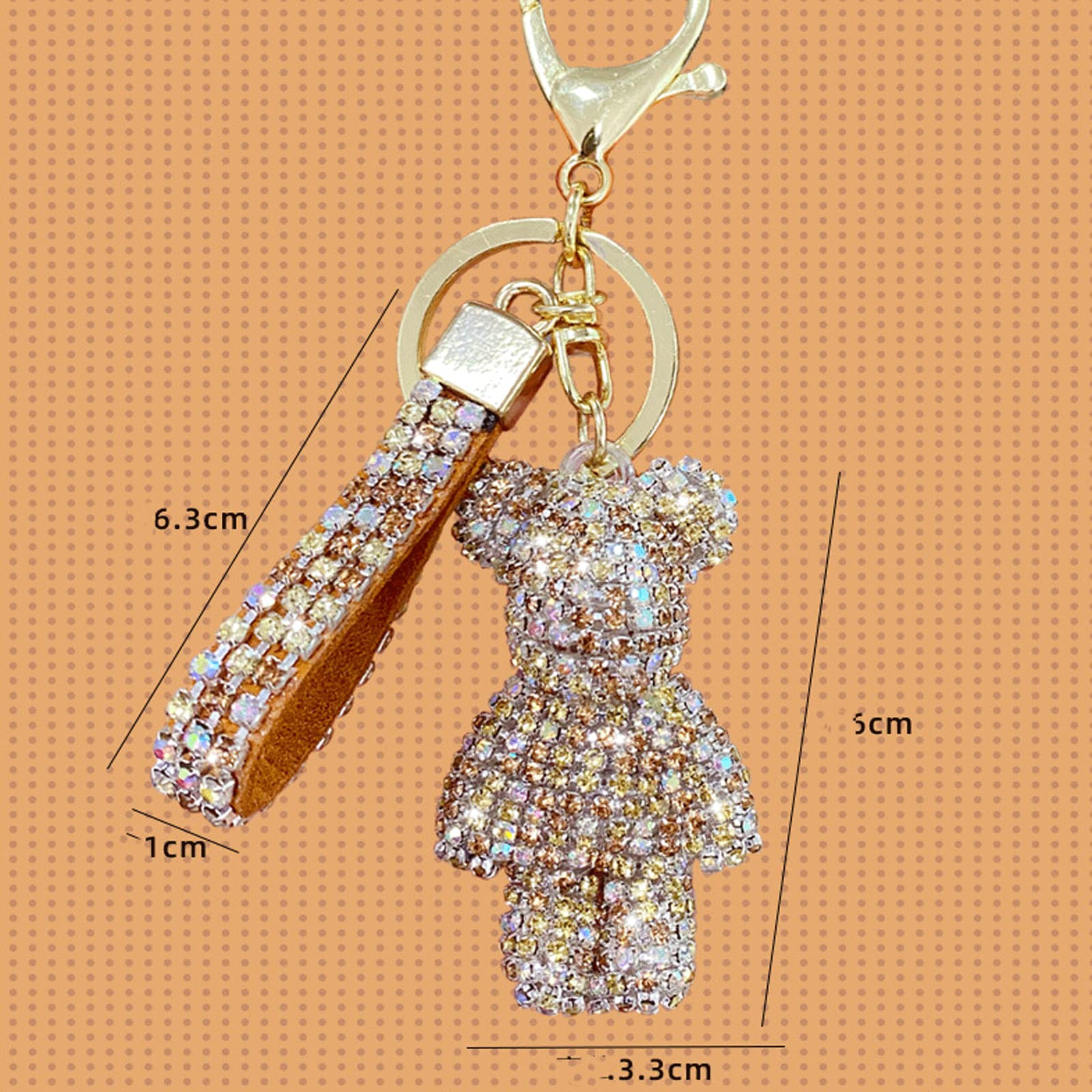 Fashion Bear Backpack Keychain - Cute Diamond Key Ring for Women, Girls, Kids - Perfect for Handbags, Wallets, Backpacks & Car Keys (Ideal Gift for Birthdays, Travel & Daily Use)
