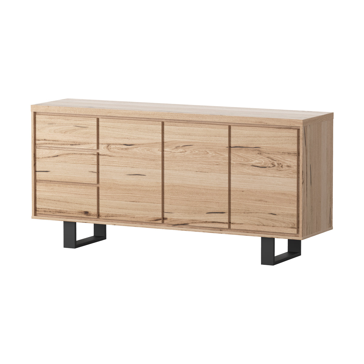 Sol Studio Ellis Buffet - Modern Wooden Sideboard with 2 Doors & 4 Drawers - Stylish Storage Cabinet for Dining Room, Living Room, or Entryway - Perfect for Home Organization & Displaying Decor