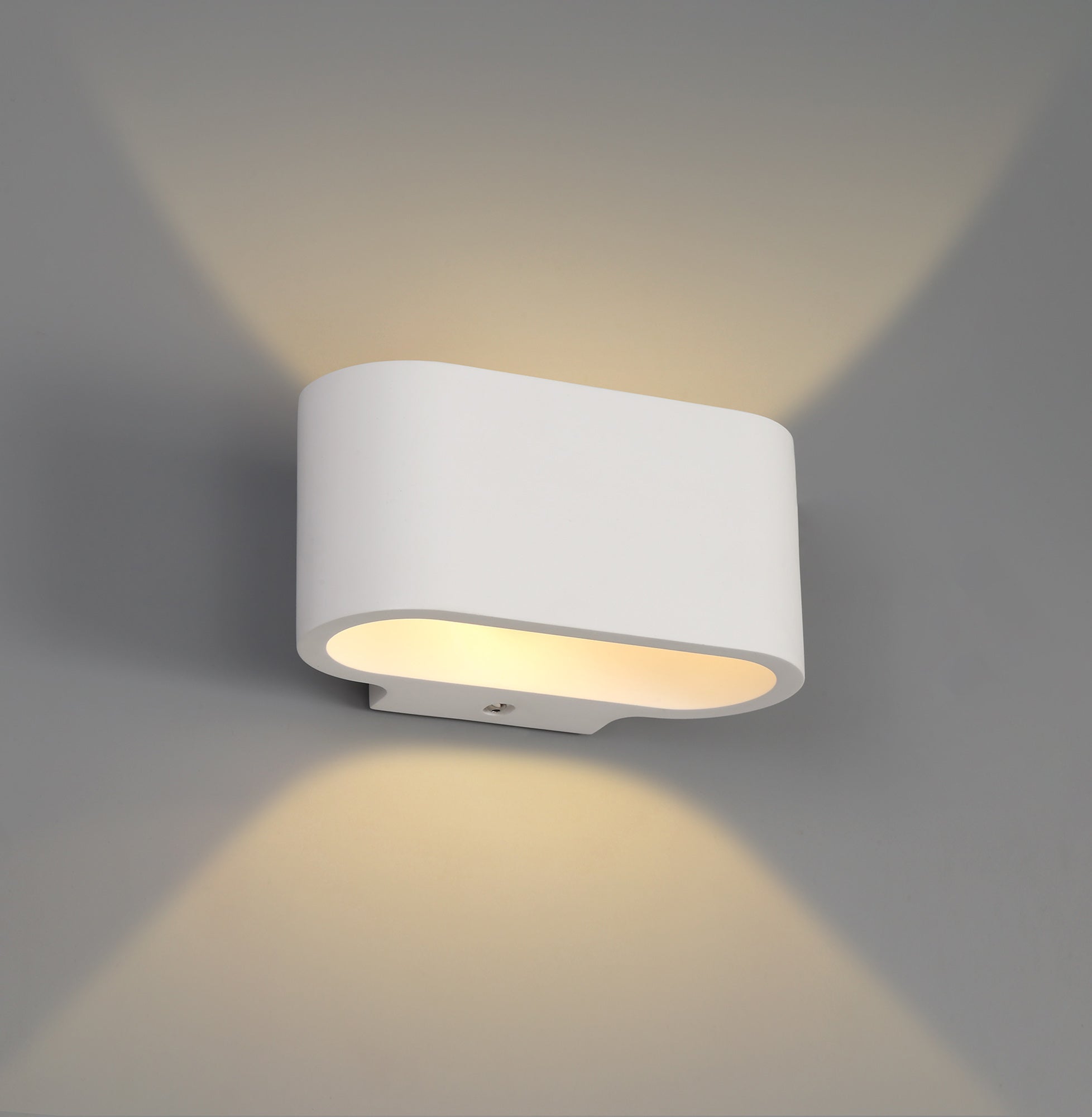 Alina Oval Wall Lamp - White Paintable Gypsum with G9 Bulb Socket | Modern Wall Sconce Lighting for Bedroom, Living Room & Hallway