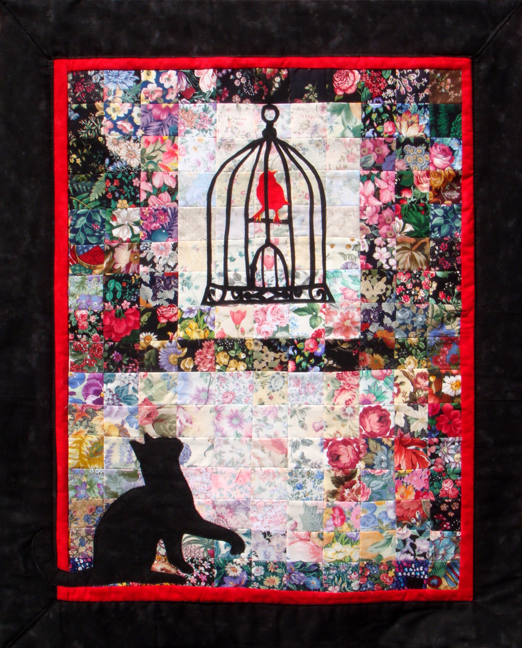 Whimsical Watercolor Quilt Kit - Red Bird Retreat Quilting Supplies for DIY Home Decor & Cozy Bedroom Projects