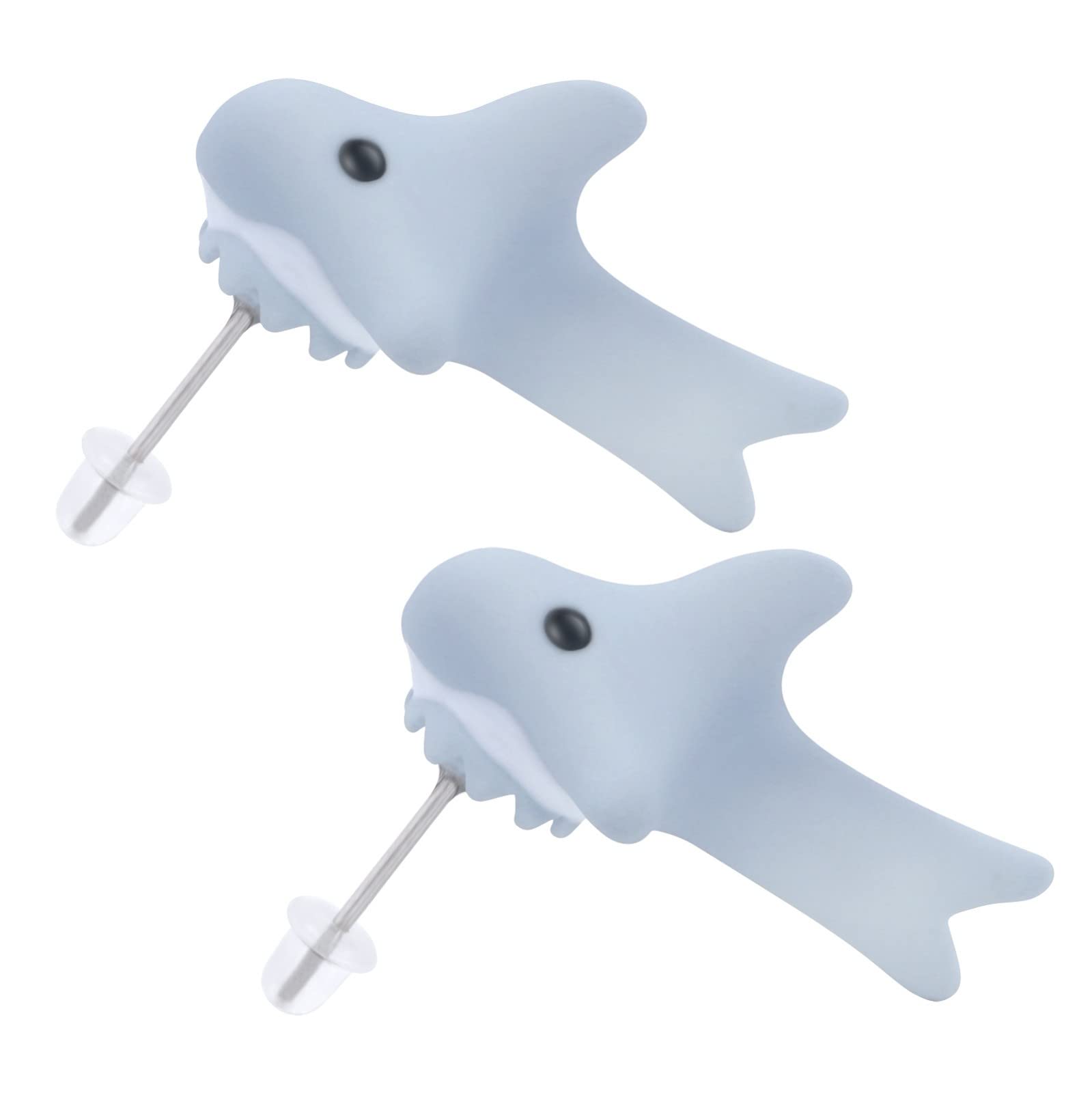 3D Cartoon Shark Stud Earrings for Women & Girls - Cute Animal Biting Ear Fashion Jewelry - Orange One Size - Perfect for Casual Wear, Parties & Gifts