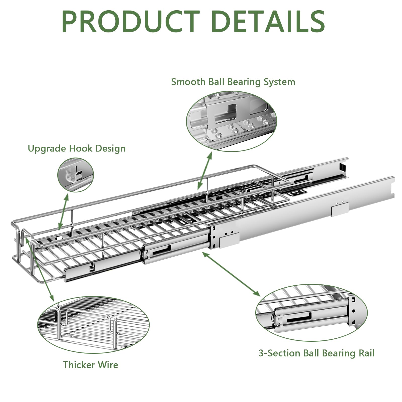 Heavy Duty Pull Out Cabinet Organizer 7.5