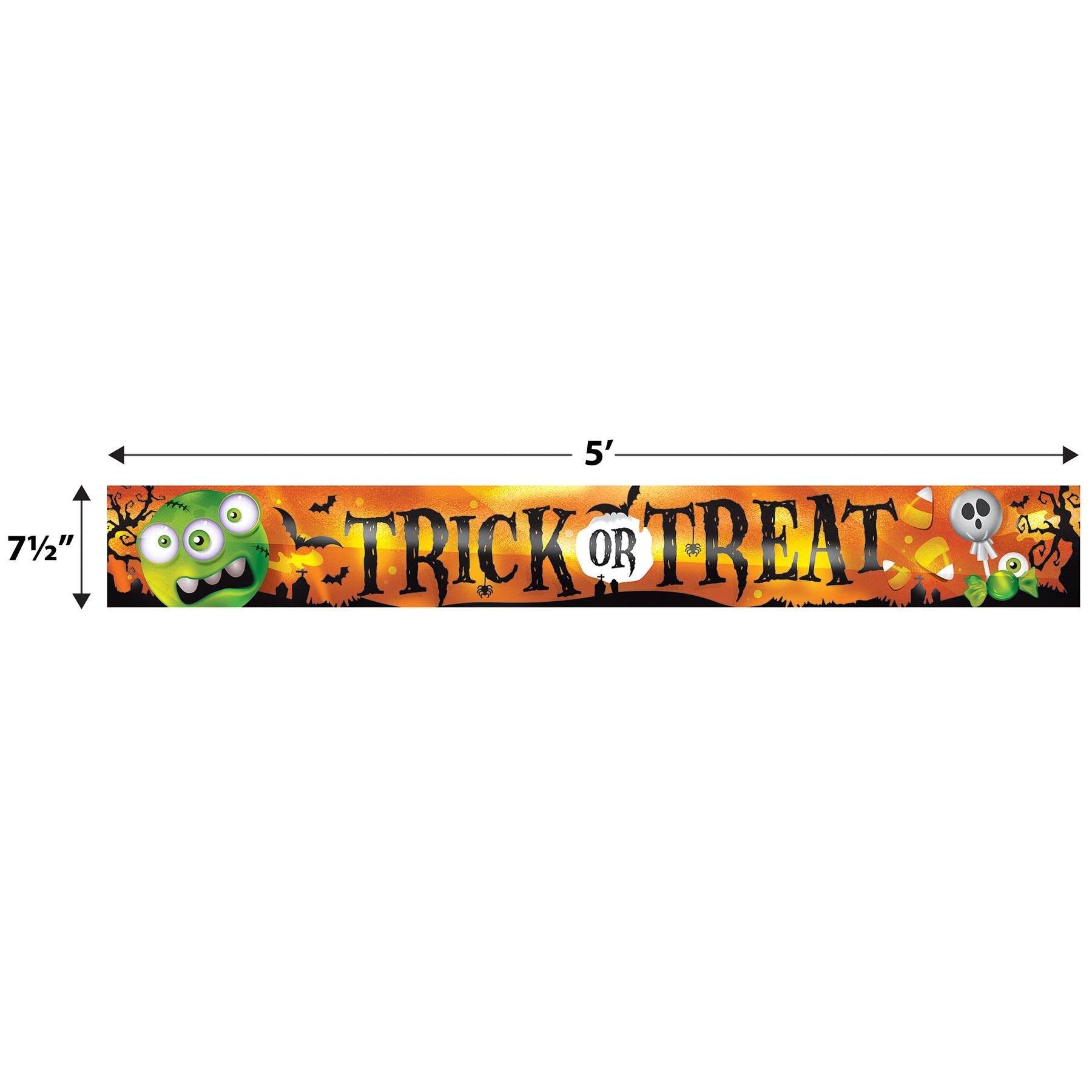 12 Pack Beistle Halloween Metallic Trick Or Treat Banner - Premium Party Decorations for Halloween Parties, Home Decor & Outdoor Decorations