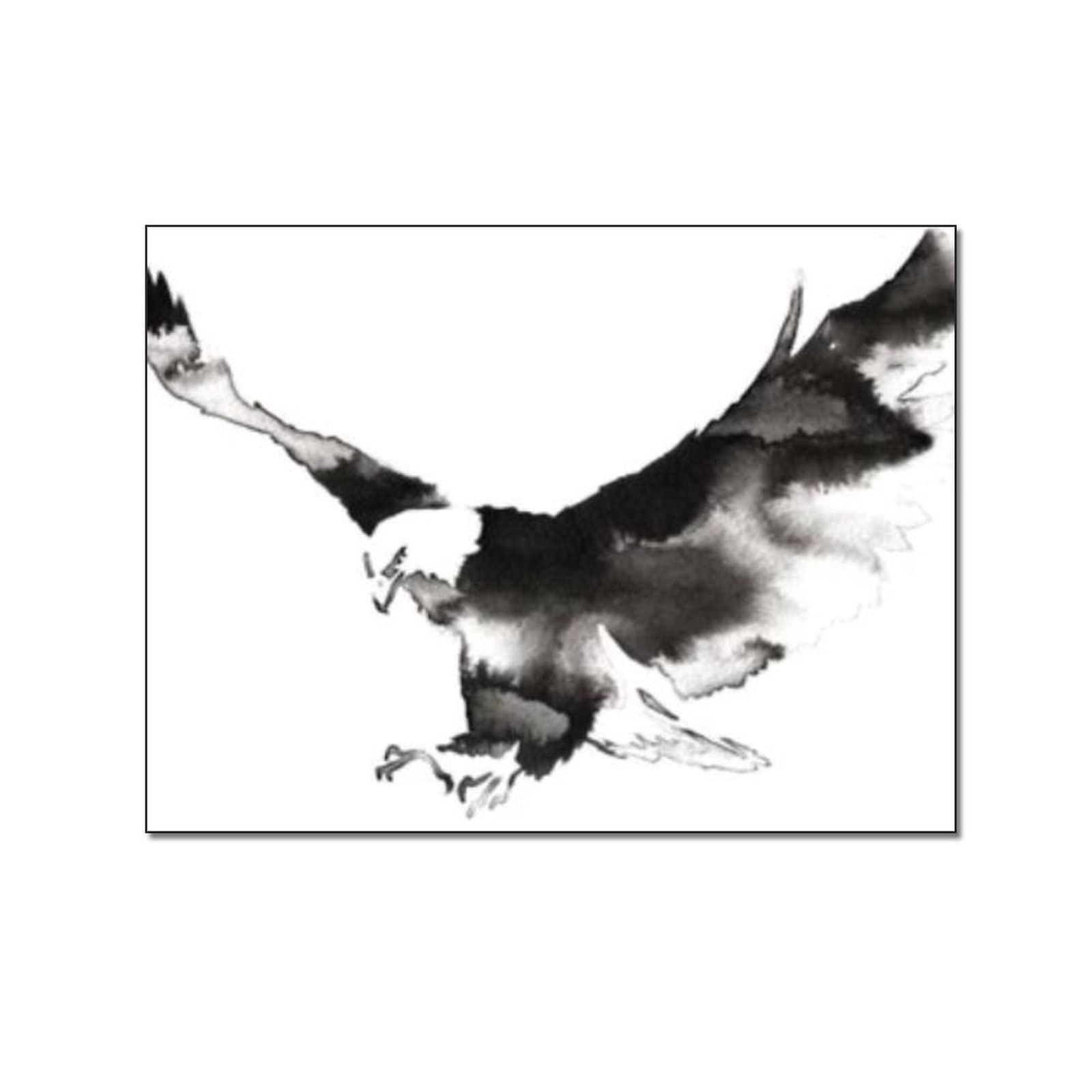 Black and White Abstract Eagle Canvas Print - Ink Painting Wall Art Poster for Bedroom & Living Room Decor - 24x32 inches (60x80cm) - Perfect for Modern Home, Office, and Gift Giving