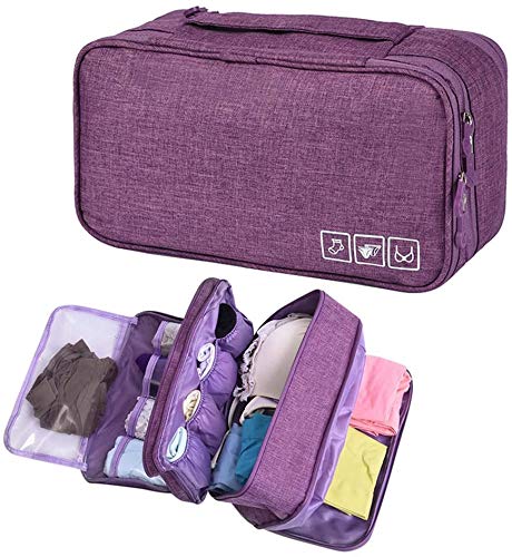 Waterproof Portable Underwear & Bra Storage Bag - Multi-Layer Travel Organizer Packing Cube for Women | Perfect for Gym, Business Trips & Vacation Luggage Organization