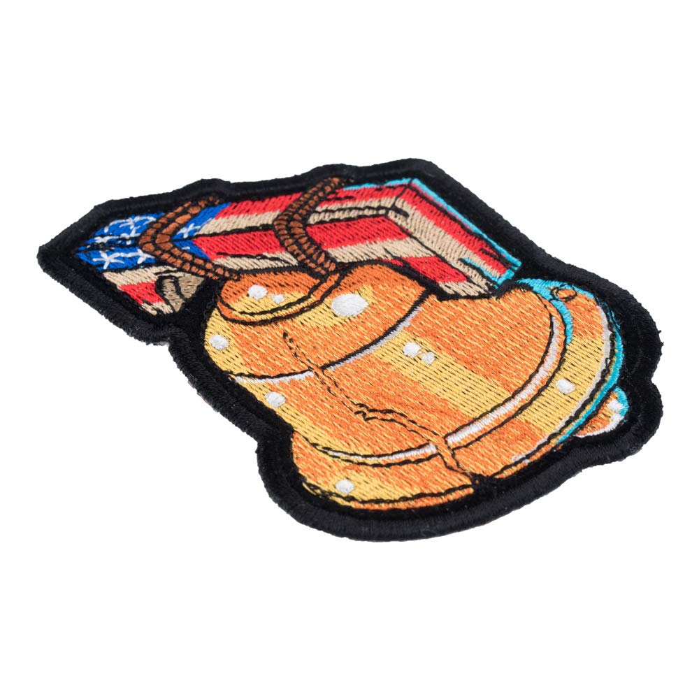 US Flag Liberty Bell Iron On Patches for Clothing & Jeans - 2.75x4in Patriotic Embroidered Patch for DIY Jackets, Bags, Hats - Perfect for 4th of July, Veterans Day & Patriotic Events