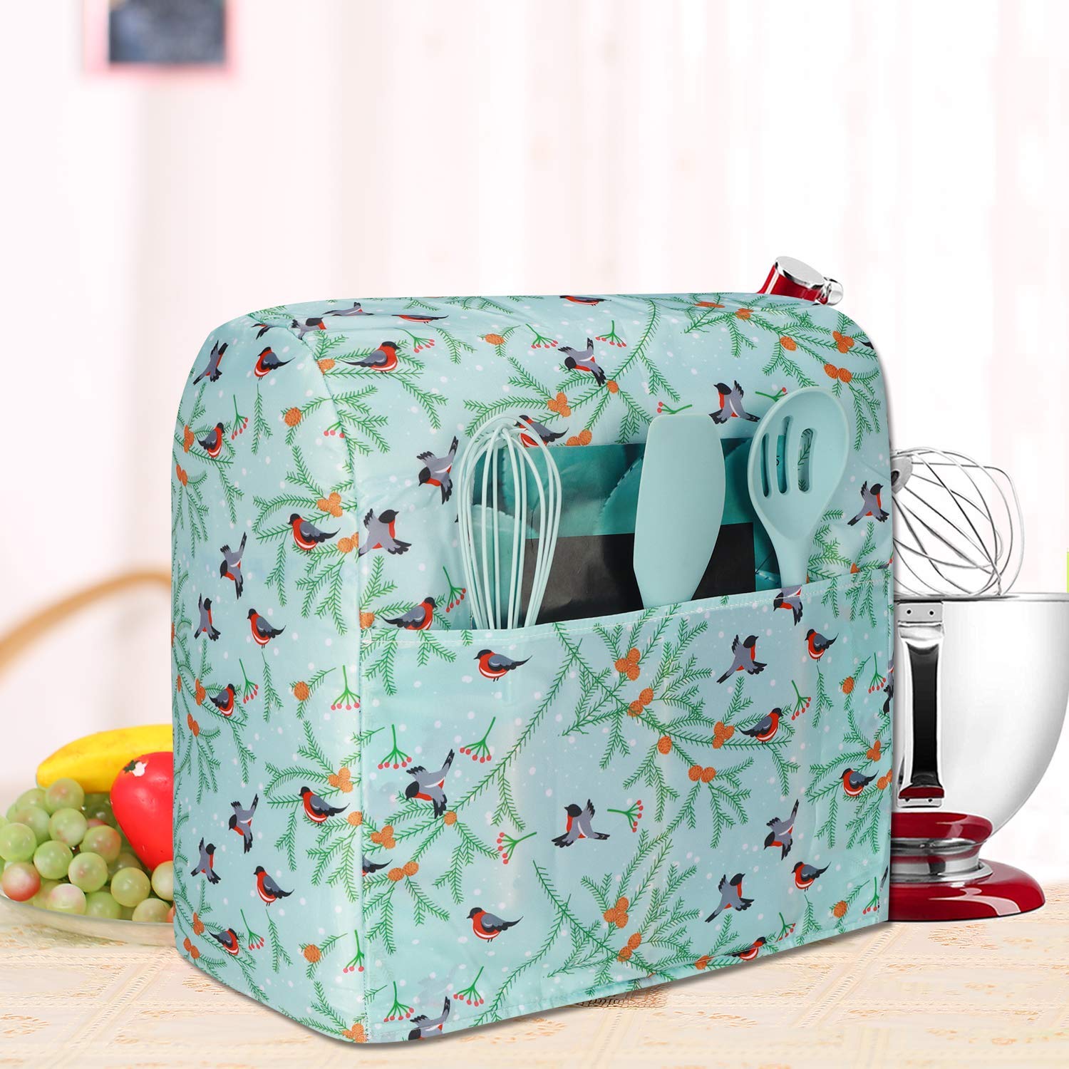 **Pioneer Woman KitchenAid Mixer Cover - Compatible with 6-8 Quart Stand Mixers (Tilt Head & Bowl Lift Models) - Bird Print Design - Durable & Stylish Mixer Accessory for Baking & Cooking**    *(Use Case: Perfect for protecting your KitchenAid or Hamilton stand mixer from dust, spills, and scratches while adding a charming farmhouse-style touch to your kitchen decor.)*