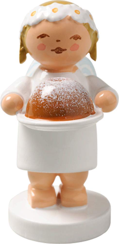 Goodwill Angel with Cake - Handmade Ceramic Figurine for Home Decor, Gift Giving & Holiday Display | Perfect for Christmas, Weddings & Special Occasions