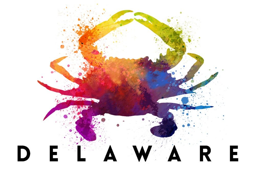 Delaware Blue Crab Abstract Watercolor Print - 9x12 Inch Wall Art for Coastal Home Decor | Perfect for Beach House, Living Room & Office Decorations