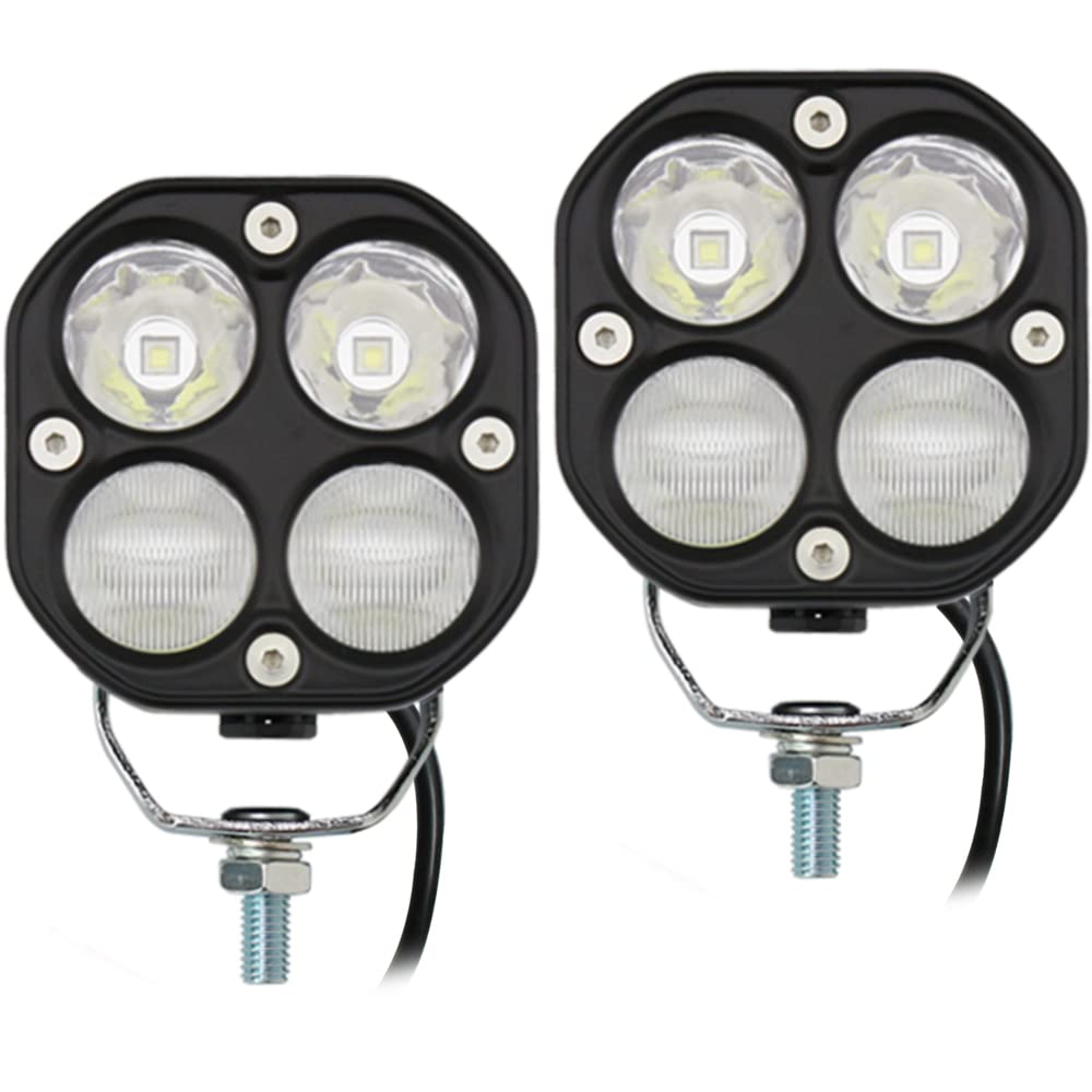 40W Super Bright LED Offroad Driving Lights - 2Pcs 3Inch Waterproof Fog Pod Lights for Cars, Trucks, ATV, UTV, Motorcycle & Boat - Perfect for Night Driving, Off-Road Adventures & Emergency Lighting