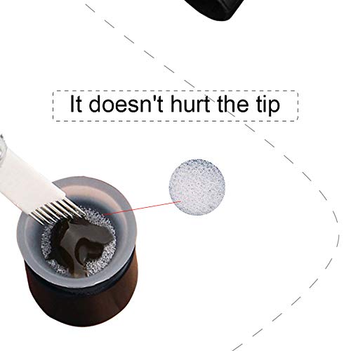 ORIONE 100PCS Tattoo Ink Rings - Microblading Glue Cups with Sponge for Permanent Makeup - Salon & Home Use