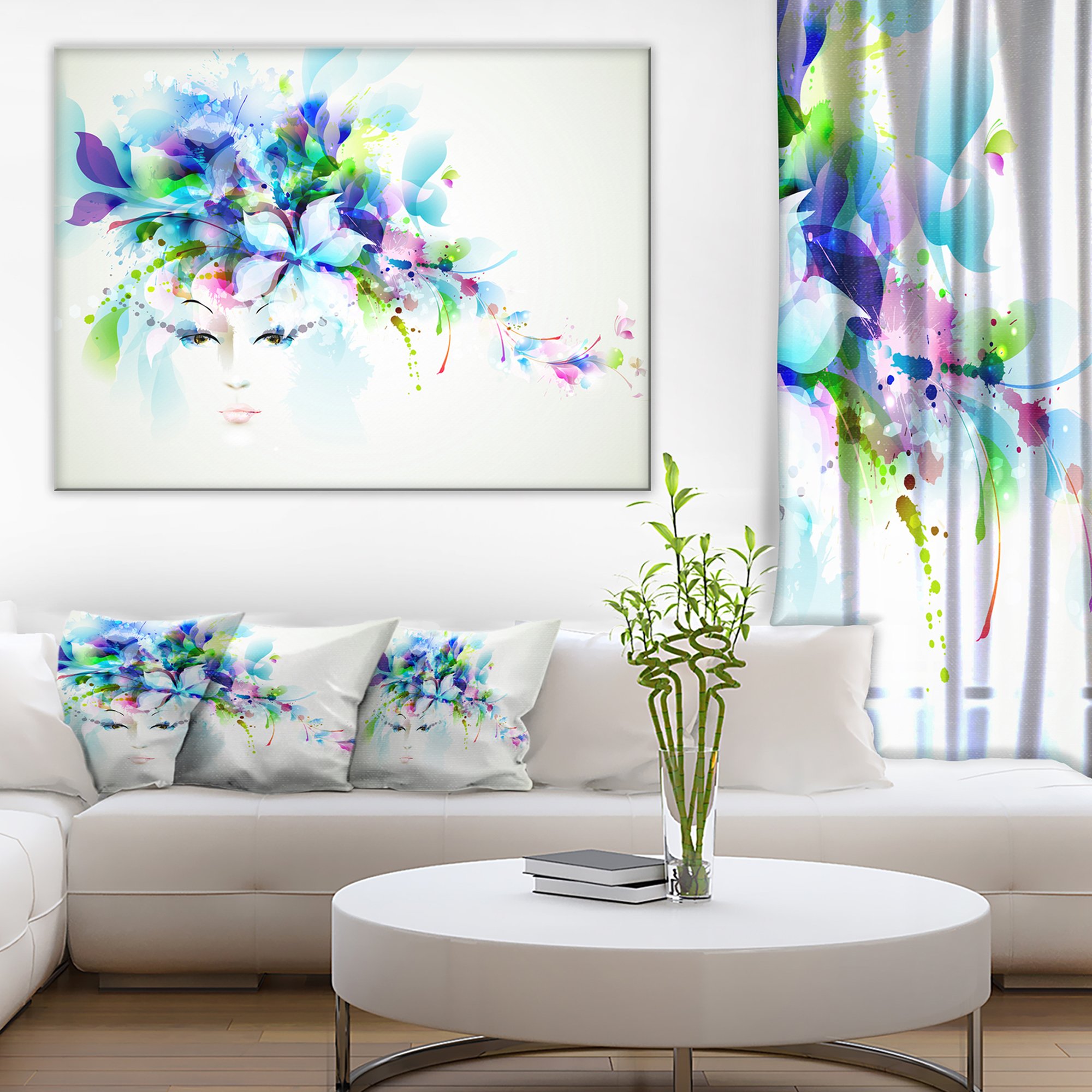 Blue Floral Art Canvas Print - Elegant Wall Decor for Living Room, Bedroom & Office | Perfect Home Decor Gift for Women, Housewarming & Wedding Presents | Ideal for Home Staging, Interior Design & Cozy Spaces