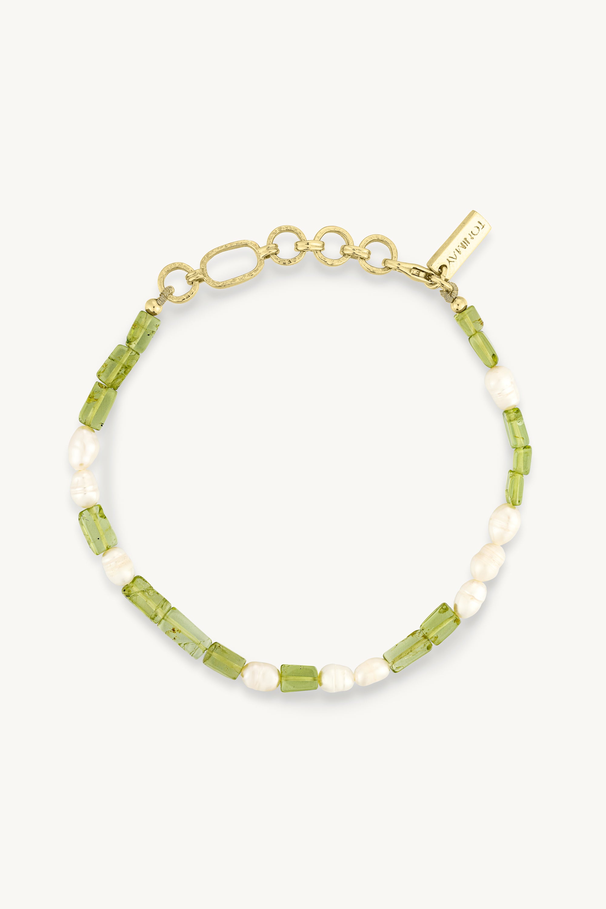 Peridot and Pearl Gold Bracelet for Women - Elegant 14K Gold Plated Jewelry for Wedding, Anniversary, and Special Occasions