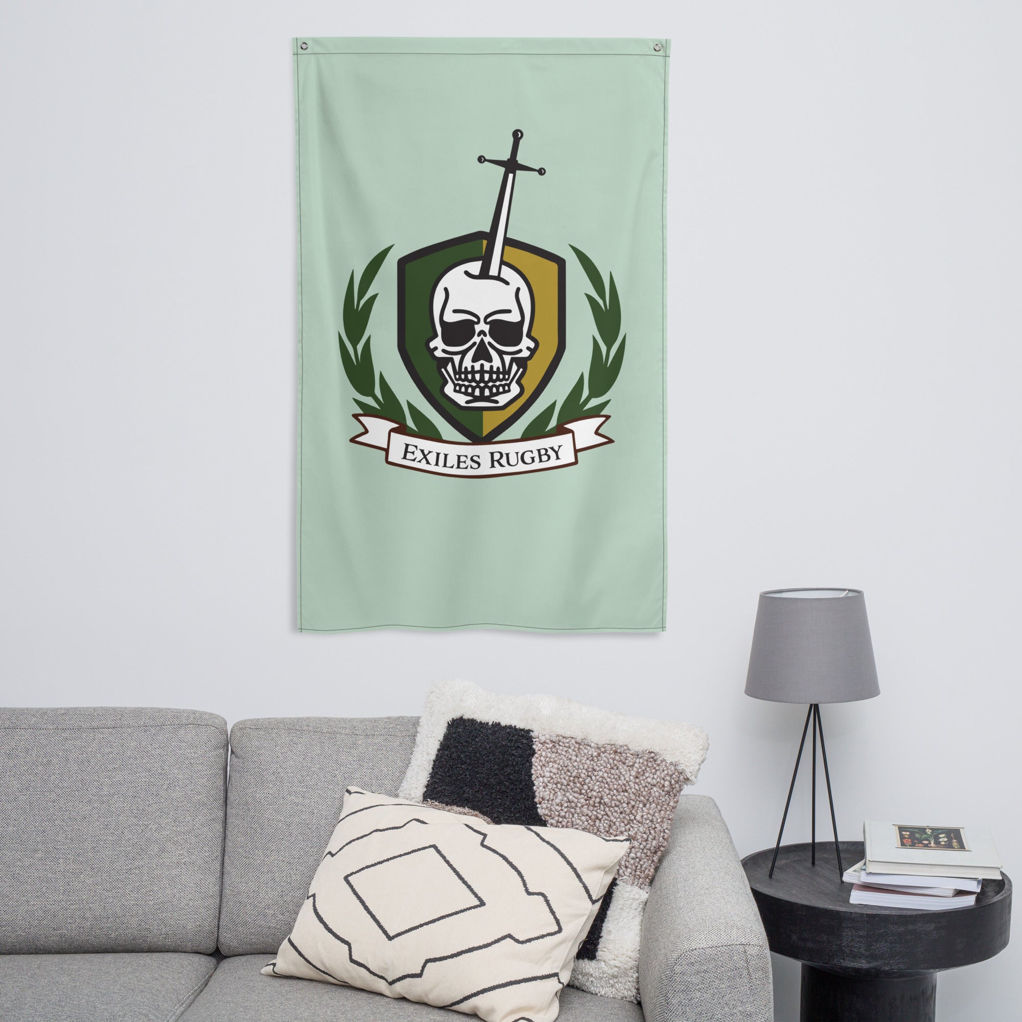Exiles RFC Wall Flag - Premium Rugby Club Banner for Home & Office Decor - Perfect for Sports Fans, Game Rooms, and Man Caves