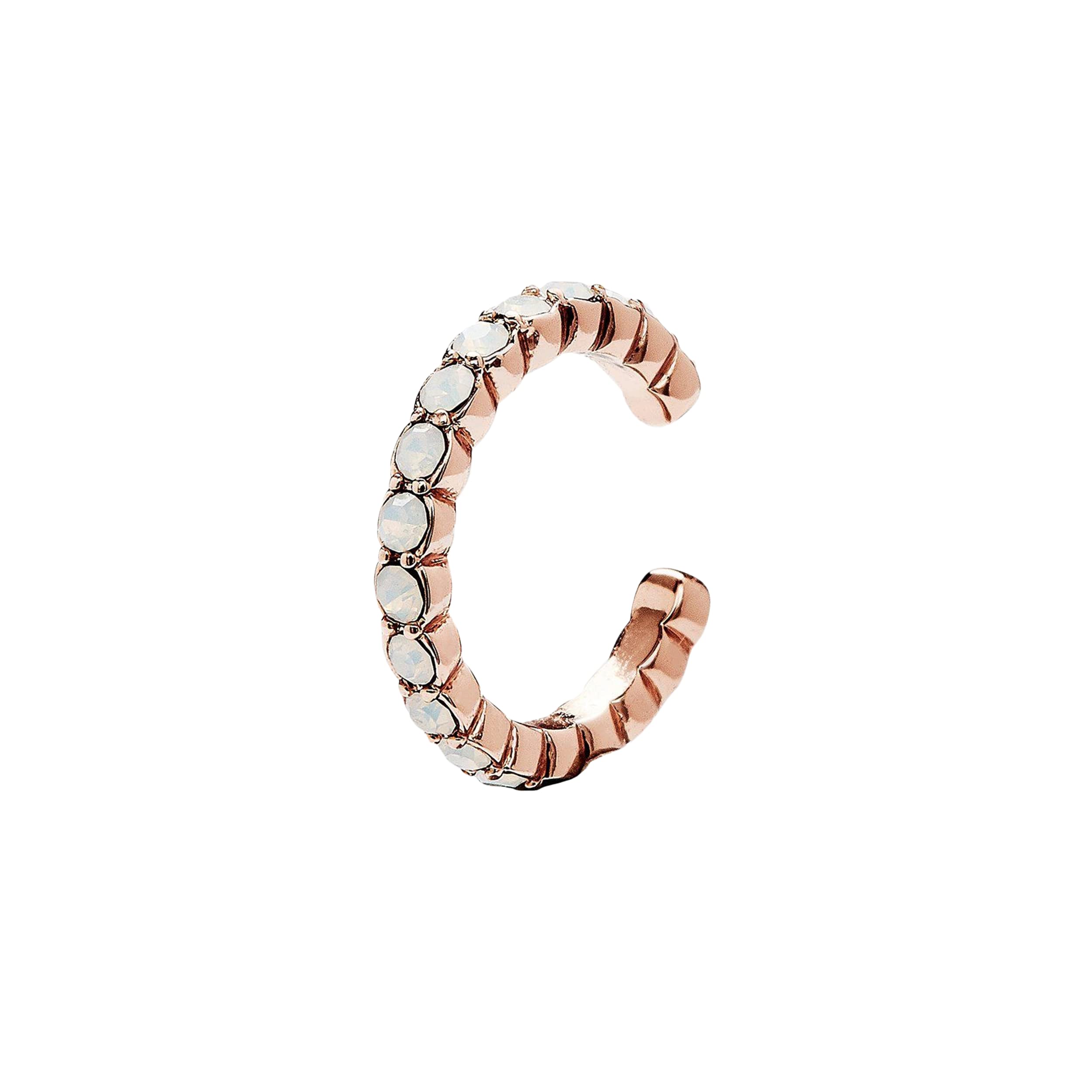 Pura Vida Rose Gold-Plated Opal Ear Cuff Earrings - Adjustable Glass Stone Ear Cuff for Women - Perfect for Parties, Weddings & Everyday Wear