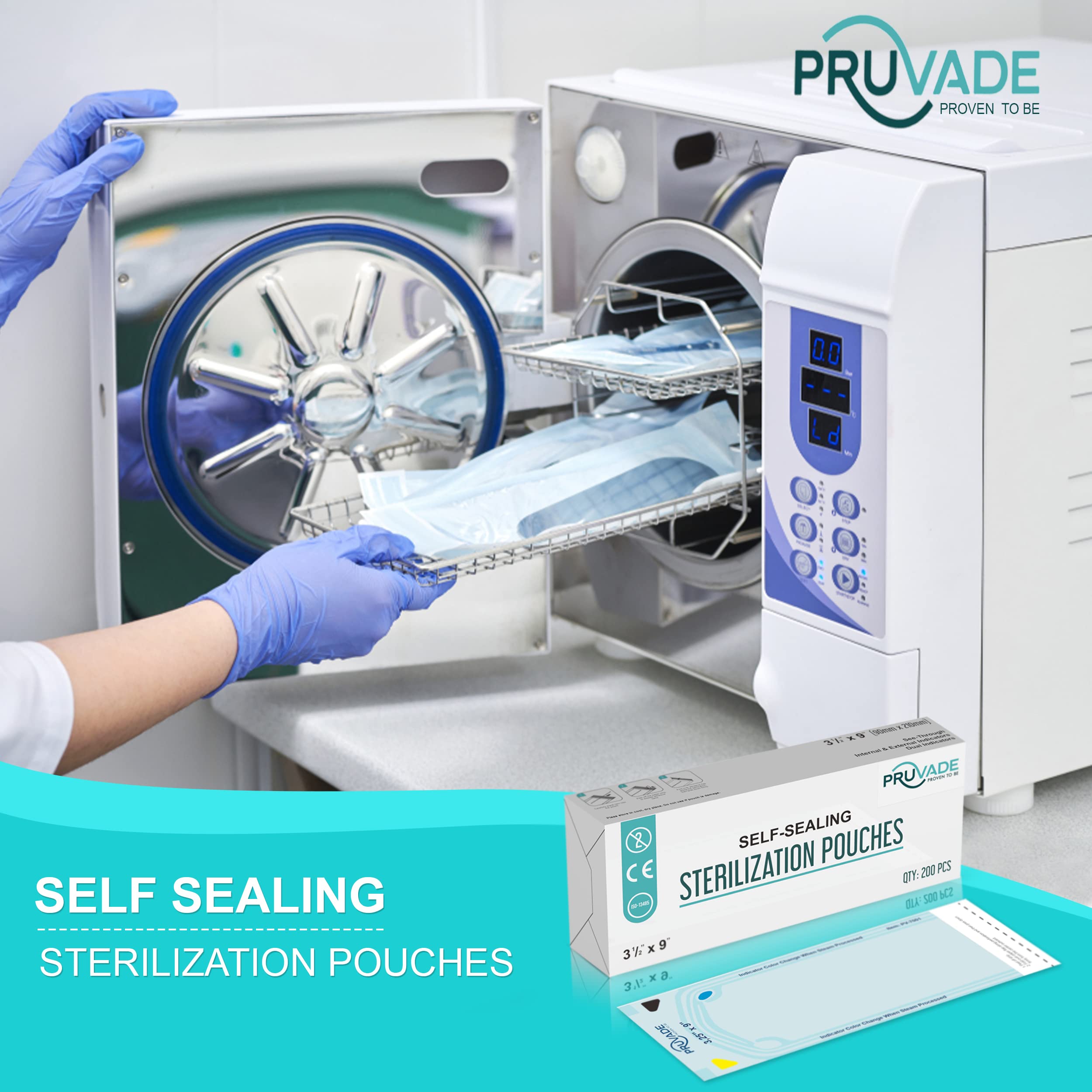 1000 Pack Sterilization Pouches 3.5” x 10” - Self Sealing Autoclave Bags for Dental Instruments, Tattoo & Medical Tools - Sterilizer Pouch for Dental Offices, Nail Salons, Tattoo Shops & Labs | Ideal for Sterilizing Dental Tools, Tattoo Needles & Medical Equipment