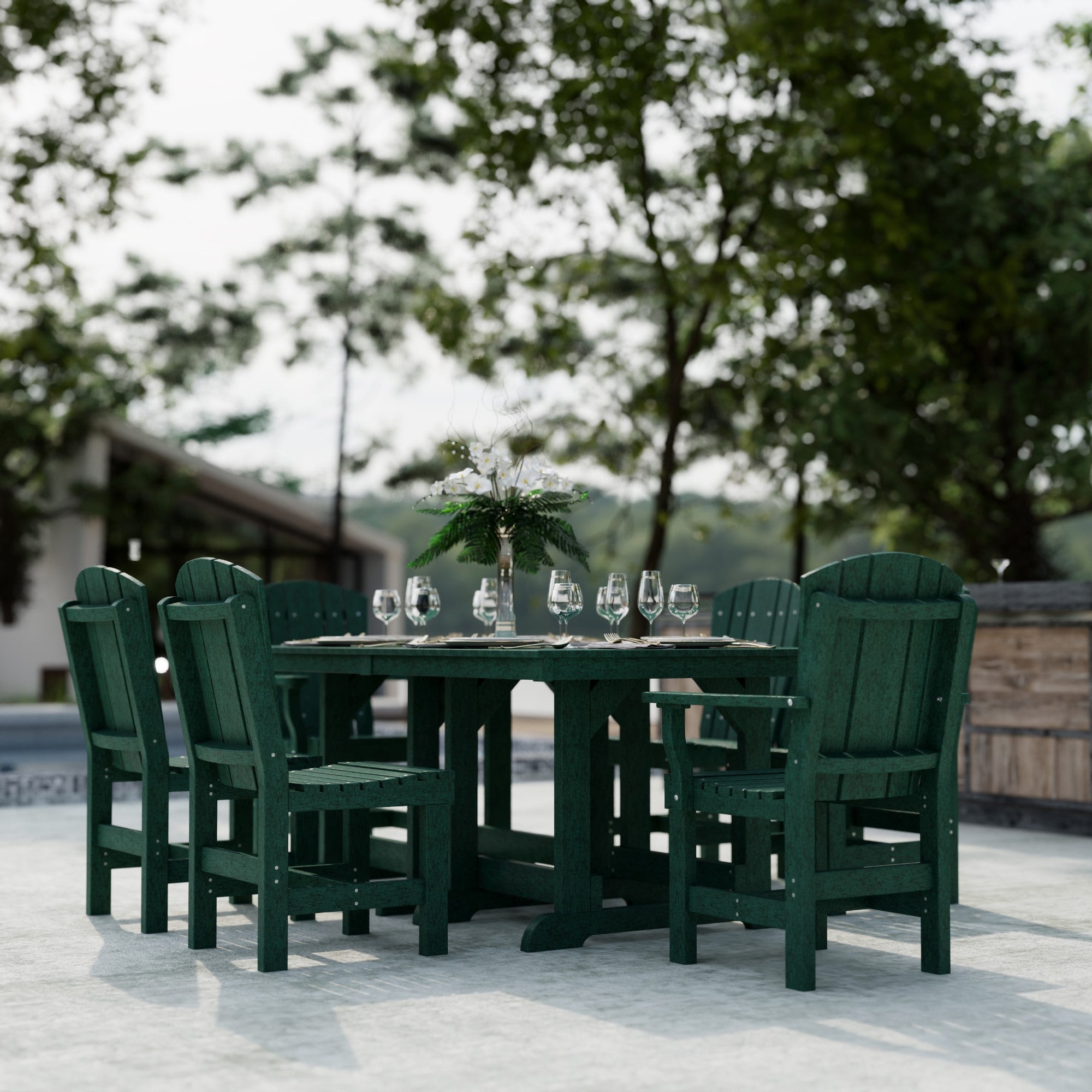 Heritage 7-Piece 44x72 Inch Dining Table Set with Chairs - Perfect for Family Gatherings, Dinner Parties & Outdoor Entertaining