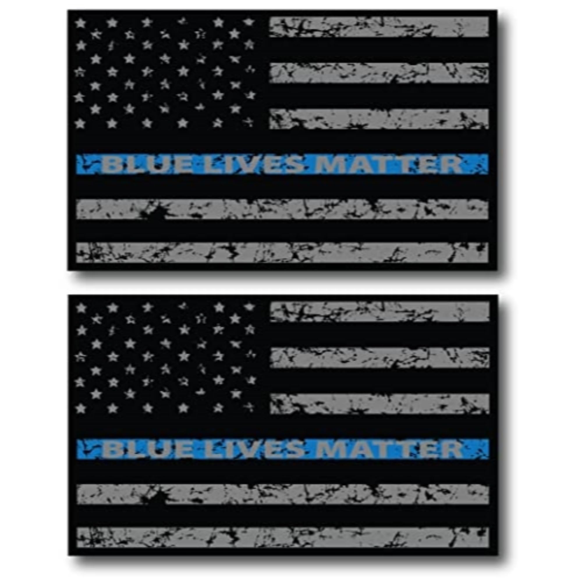 Thin Blue Line American Flag Magnet - 3x5 Inch Heavy Duty Car Magnet Decal (2 Pack) - Durable Automotive Magnet for Truck, SUV & Vehicles - Show Support for Law Enforcement & First Responders