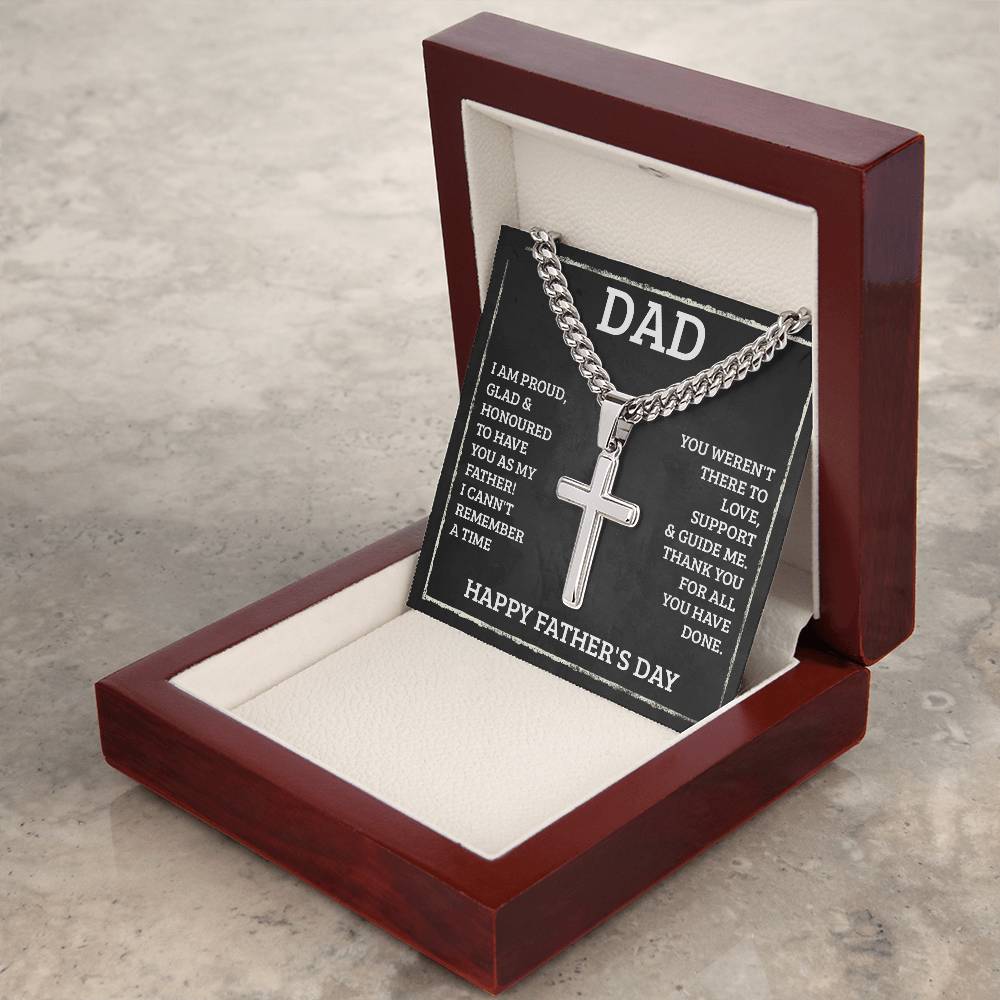 Personalized Cross Necklace for Dad - Custom Engraved Father's Day Gift - Perfect for Birthday, Anniversary & Religious Occasions