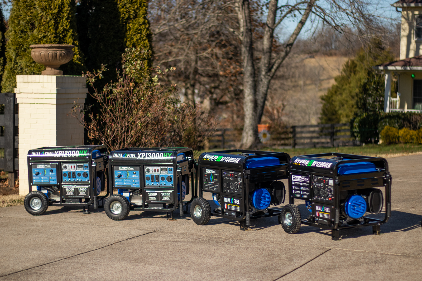 12,000 Watt Dual Fuel Portable HX Generator with CO Alert - Reliable Backup Power for Home, Camping & Emergency Use