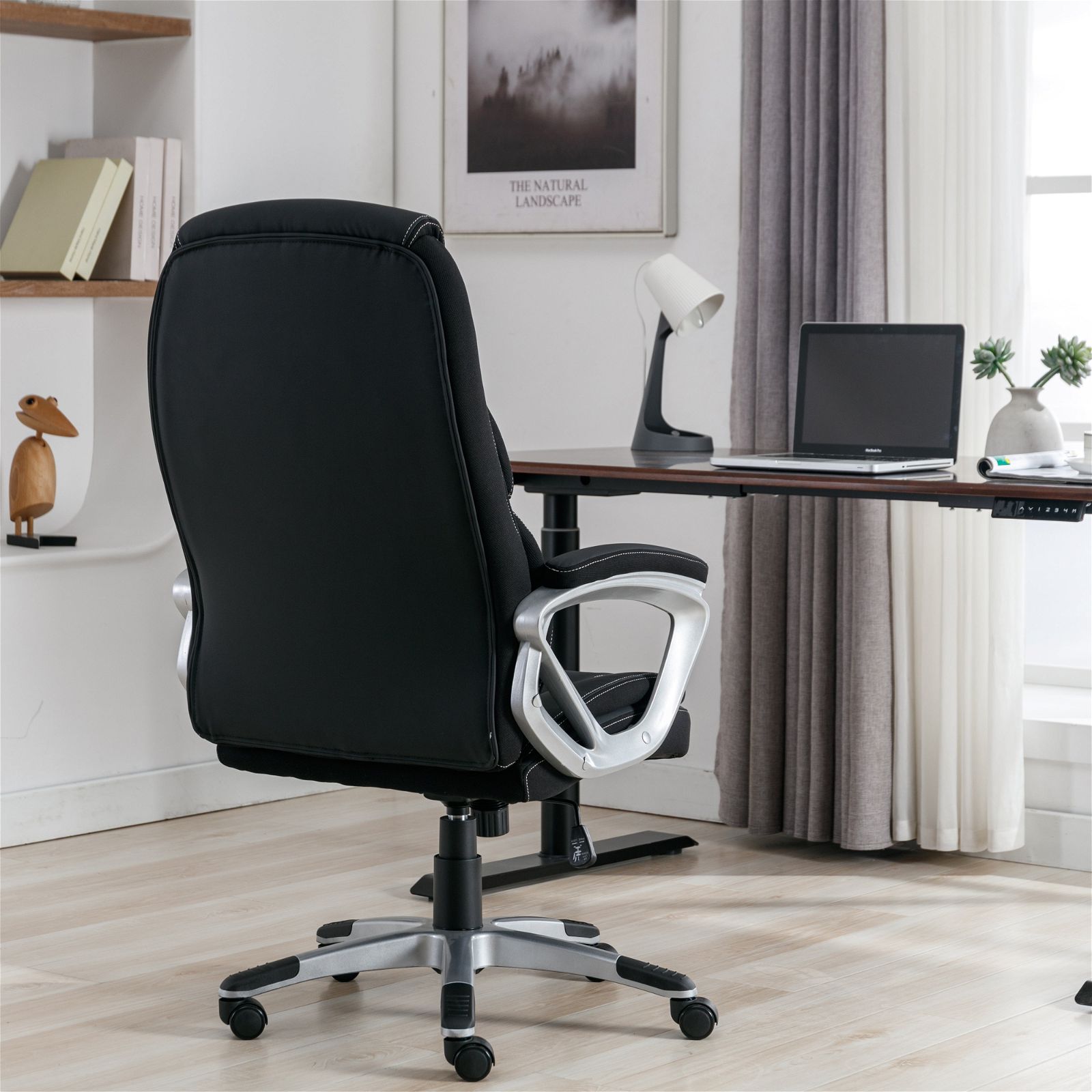 Tauris Legacy Ergonomic Office Chair with Padded Fixed Armrests - Black | Comfortable Support for Long Work Hours, Home Office & Gaming Setup