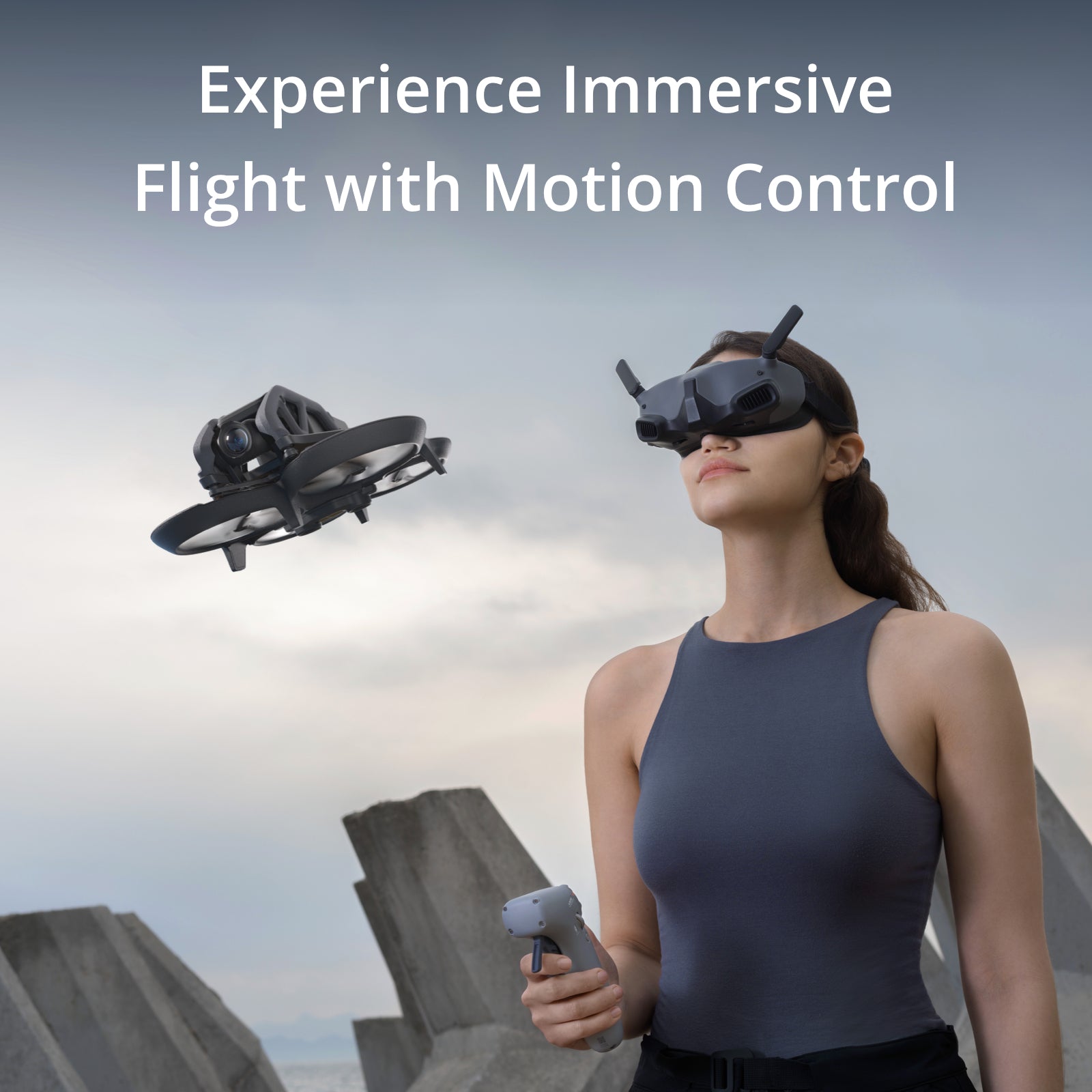 DJI Avata Explorer Combo FPV Drone with Goggles 2 & Motion Controller - Immersive Flying Experience for Aerial Photography & Cinematic Shots - Perfect for Outdoor Adventures, Travel Vlogging & Action Sports