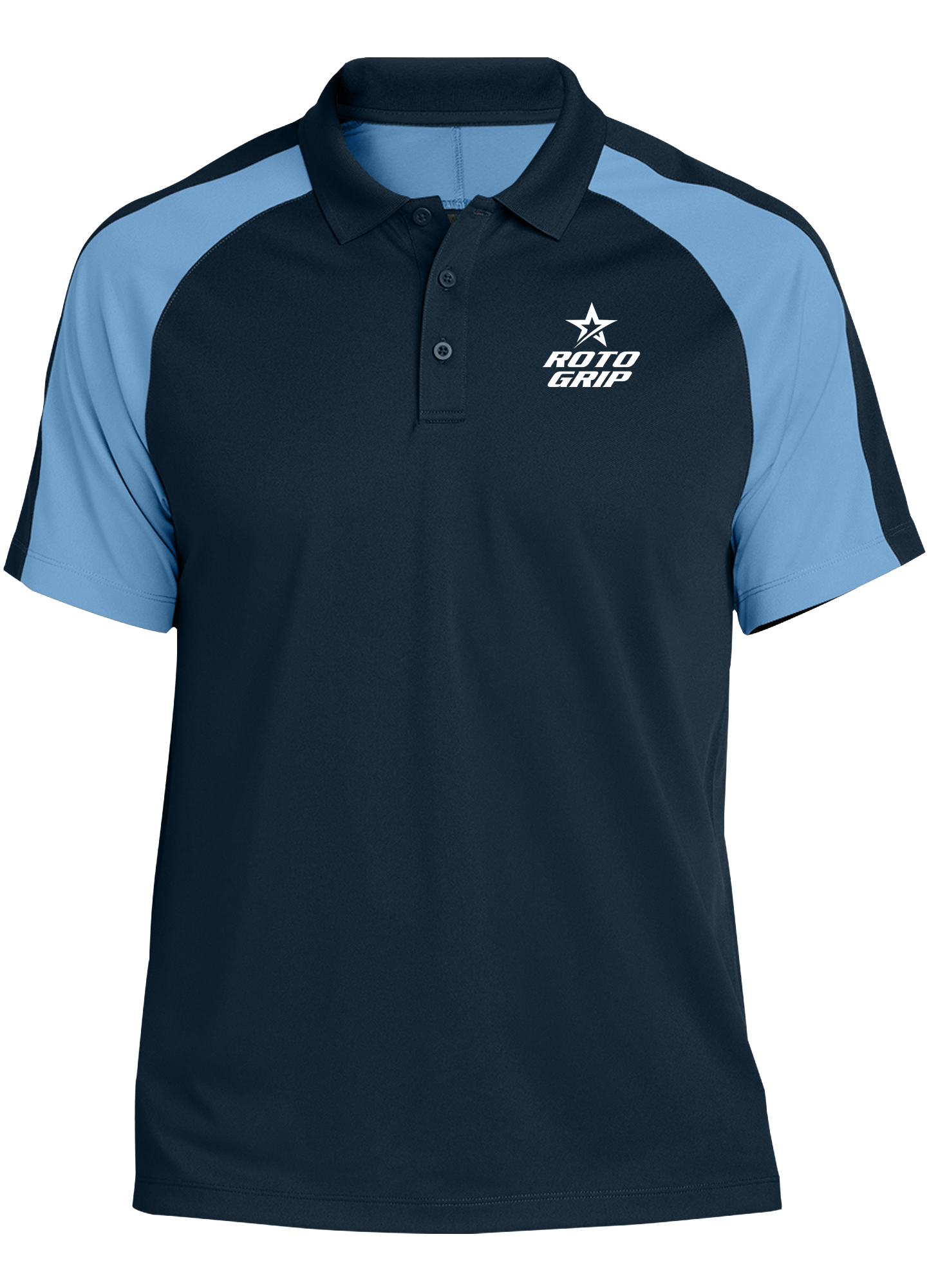 Roto Grip Tournament Polo Shirt - Men's Navy Blue Performance Bowling Shirt for League & Tournament Play