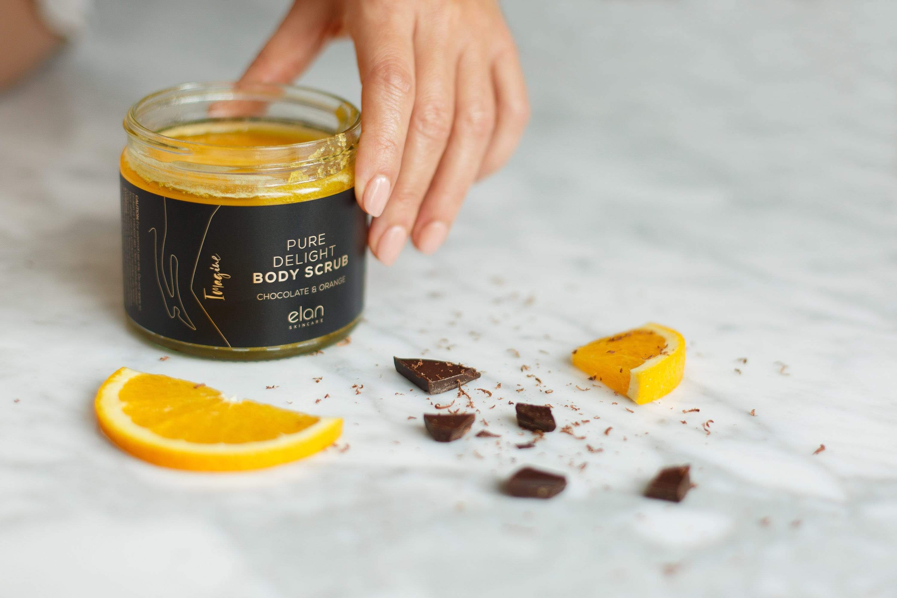 Imagine Chocolate & Orange Vegan Body Scrub - 280g Exfoliating Scrub for Dry Skin, Natural & Cruelty-Free | Perfect for Spa Day & Self-Care Routine