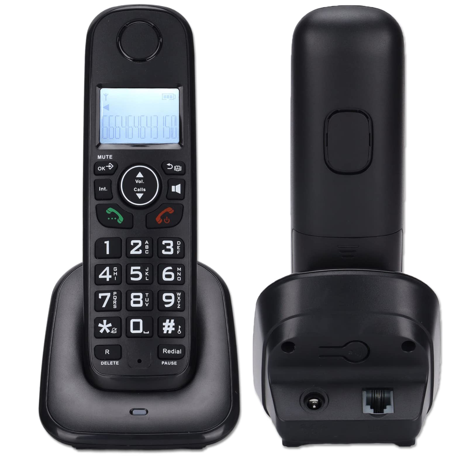Cordless Phone for Home & Business - LCD Backlit Display, Caller ID, Call Forwarding, 16 Language Support, Hands-Free Operation (US Plug) - Perfect for Home Offices & Small Businesses